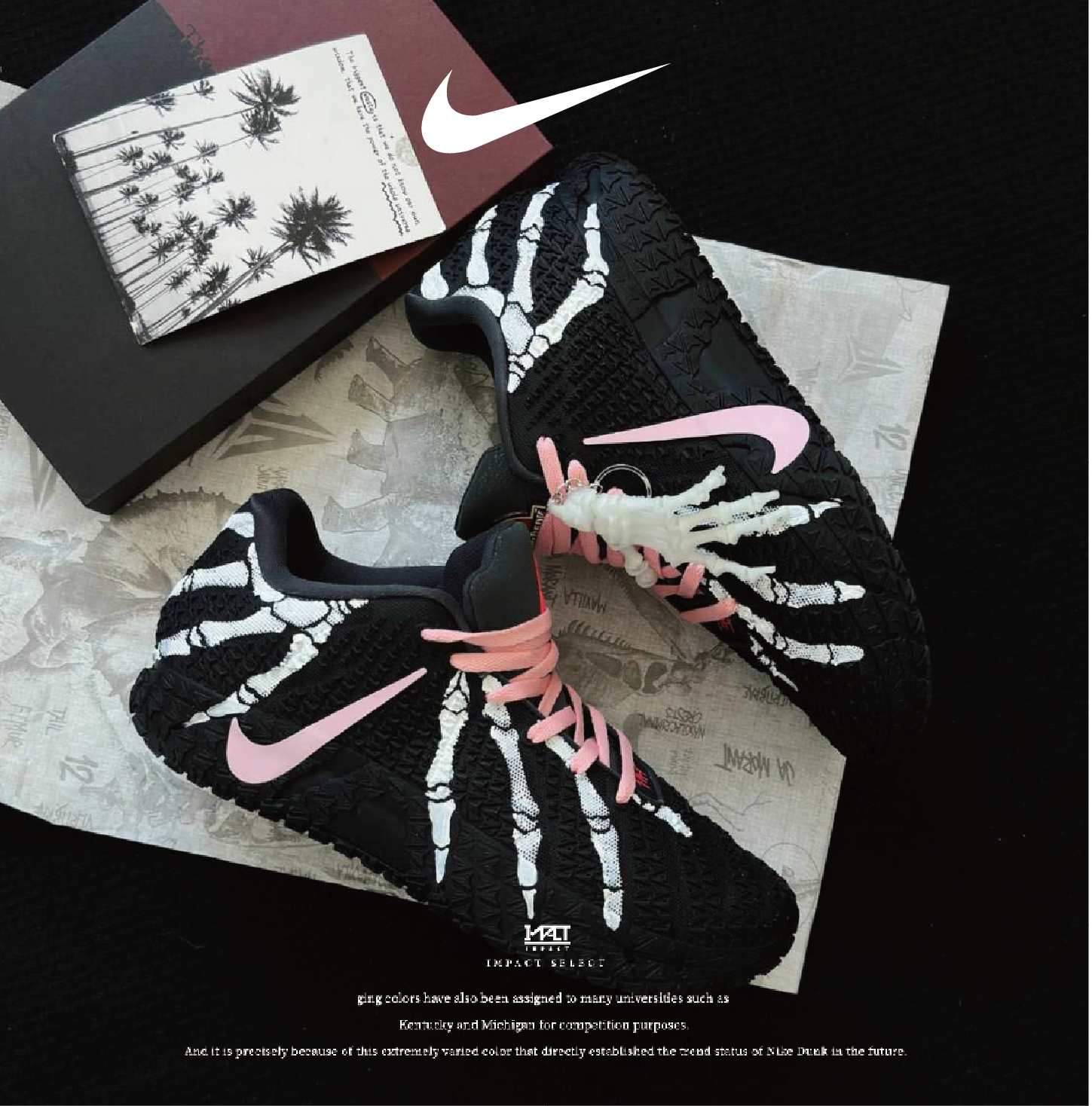【訂製款】Nike Ja 3 骷髏指尖 留白序 手繪