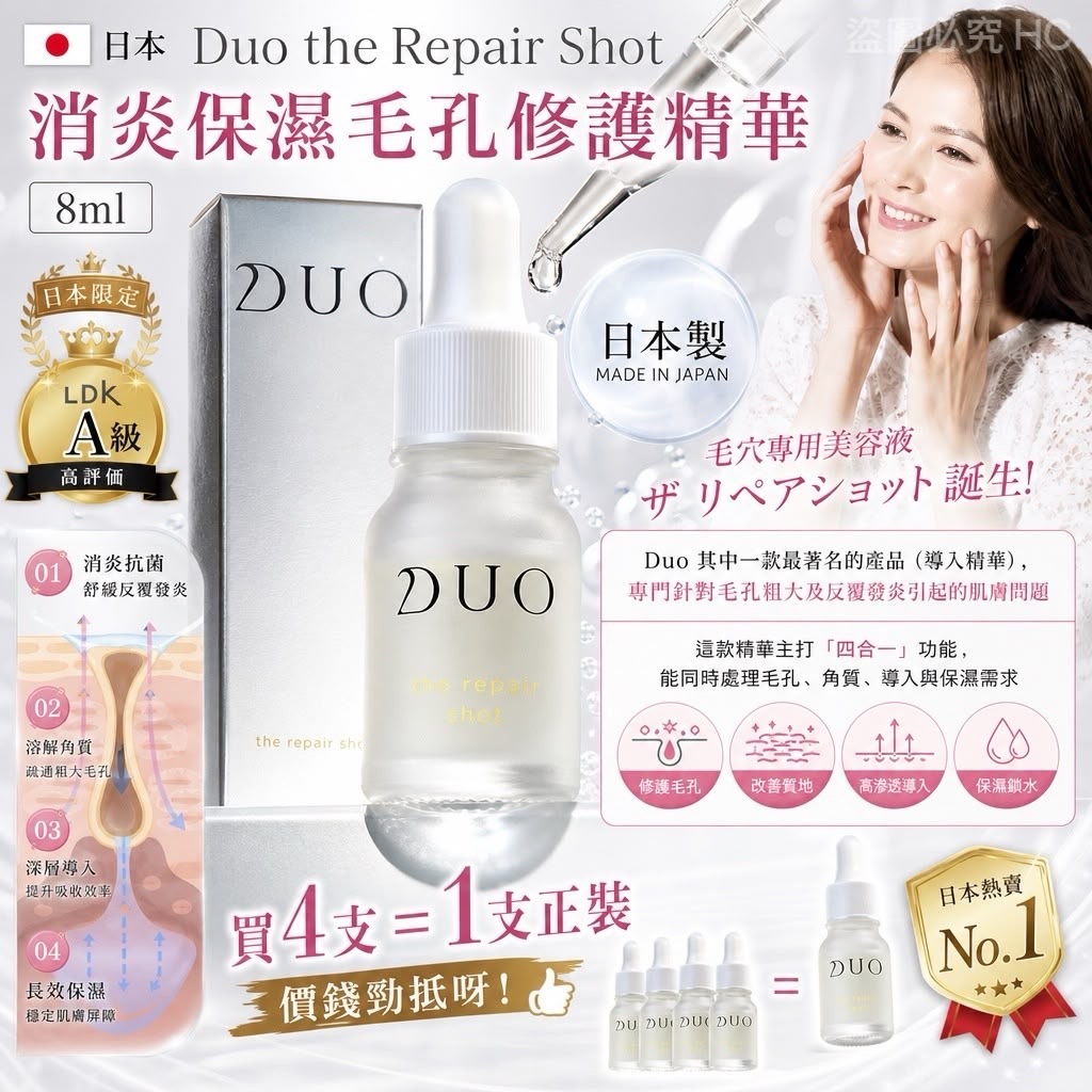 日本Duo the Repair Shot消炎保濕毛孔修護精華8ml