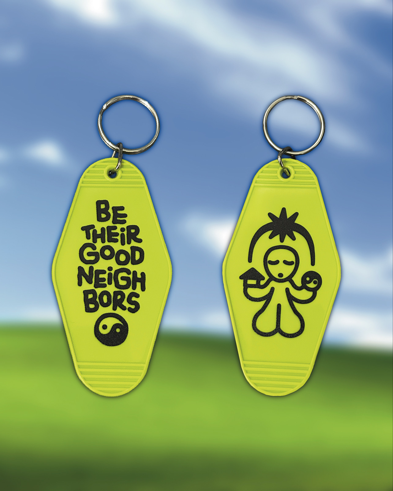 Theighbors-  HOME KEYRING / GREEN