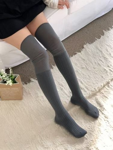 網紗拼接膝上襪