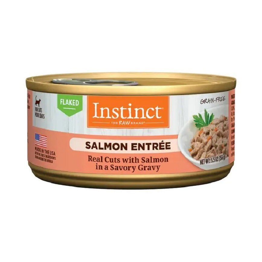Instinct 本能 - 無穀物肉片肉汁主食罐 - 三文魚 Flaked Salmon in Gravy (粉紅) 156g (大)