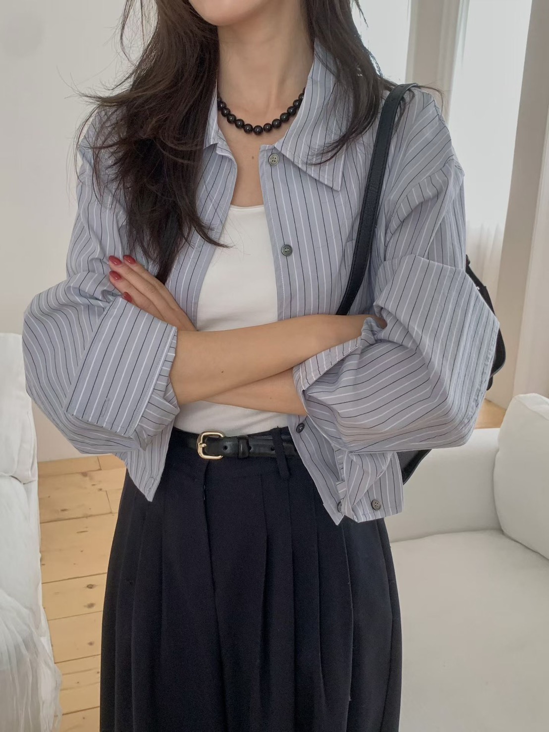 縮擺短通勤襯衫