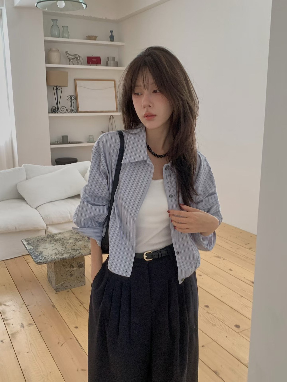 縮擺短通勤襯衫
