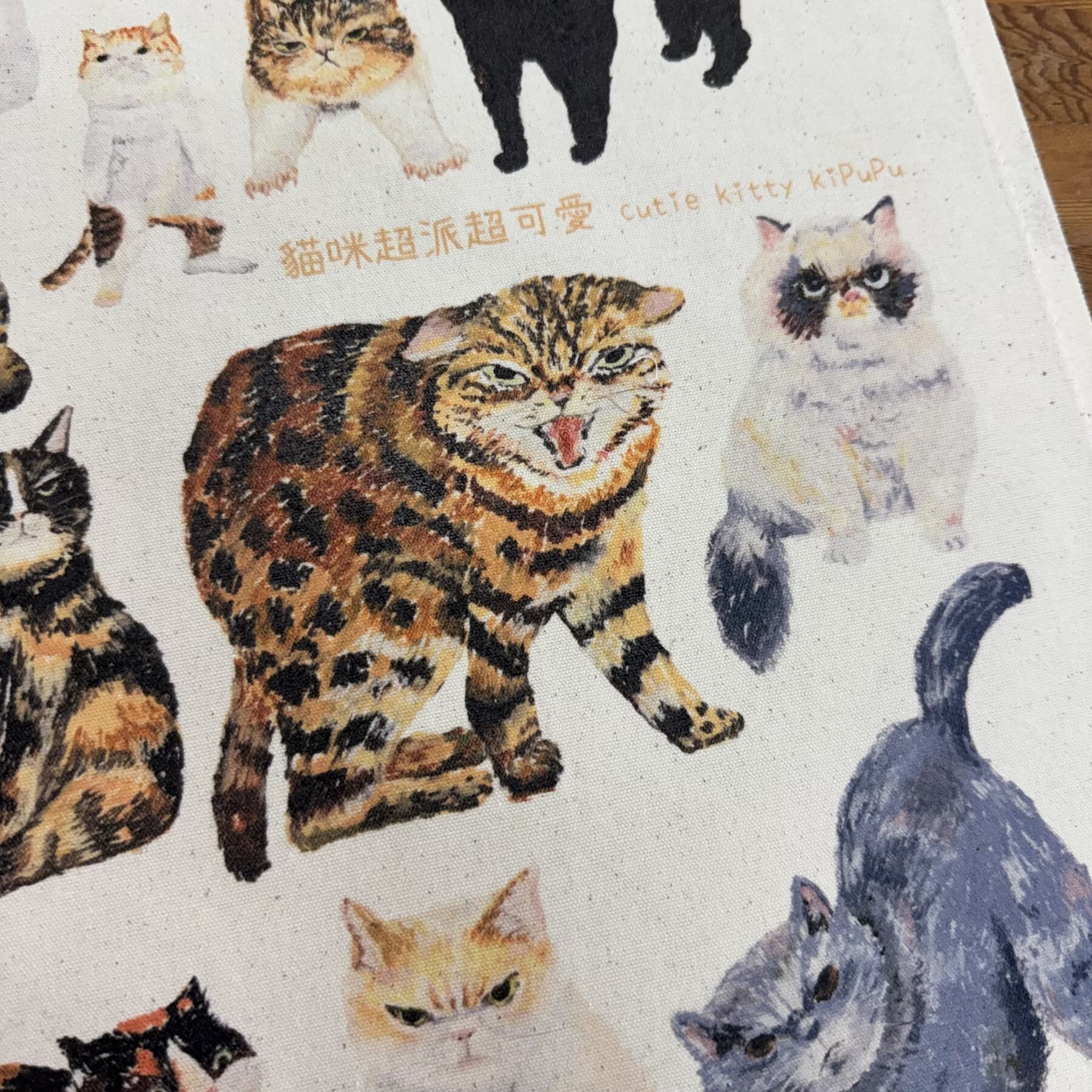 貓咪超派超可愛 帆布掛旗 小掛畫布｜針線球
