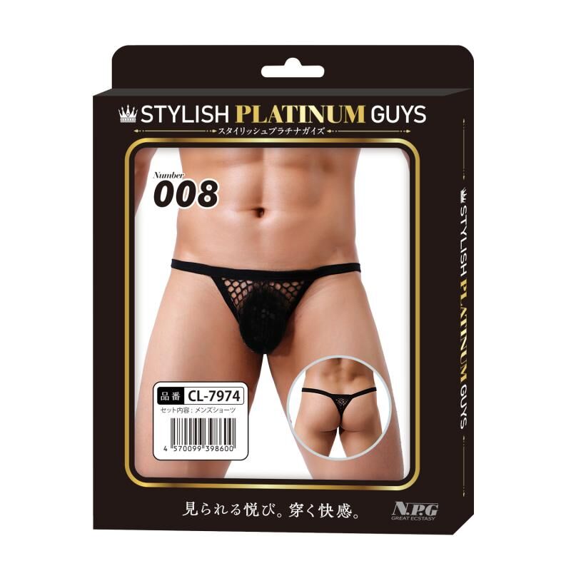 NPG Stylish Platinum Guys Number 008 網紋鏤空男士情趣內褲