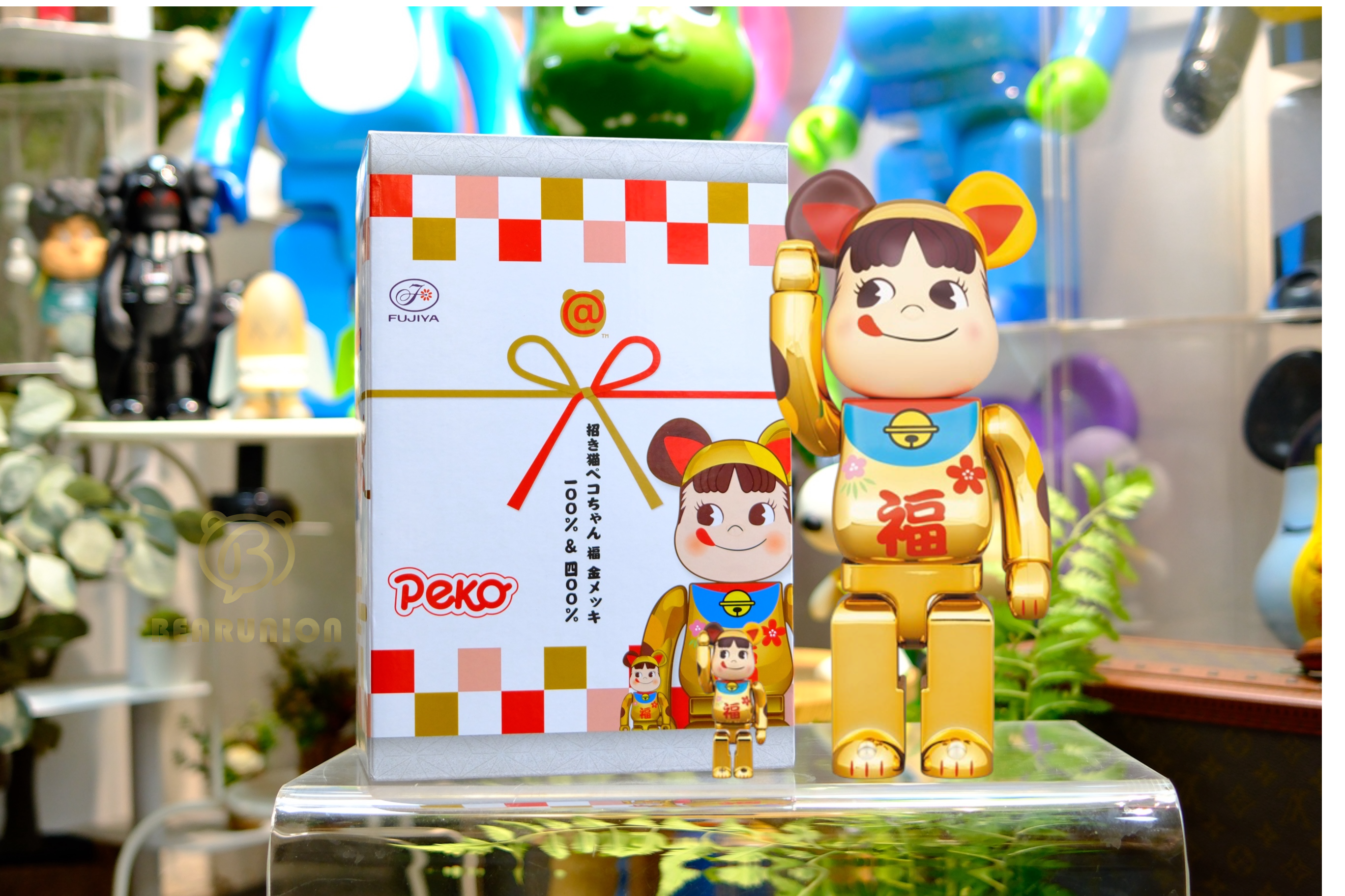 🎏預訂🎏Bearbrick 400% 100% 招き猫 不二家 福 金メッキ