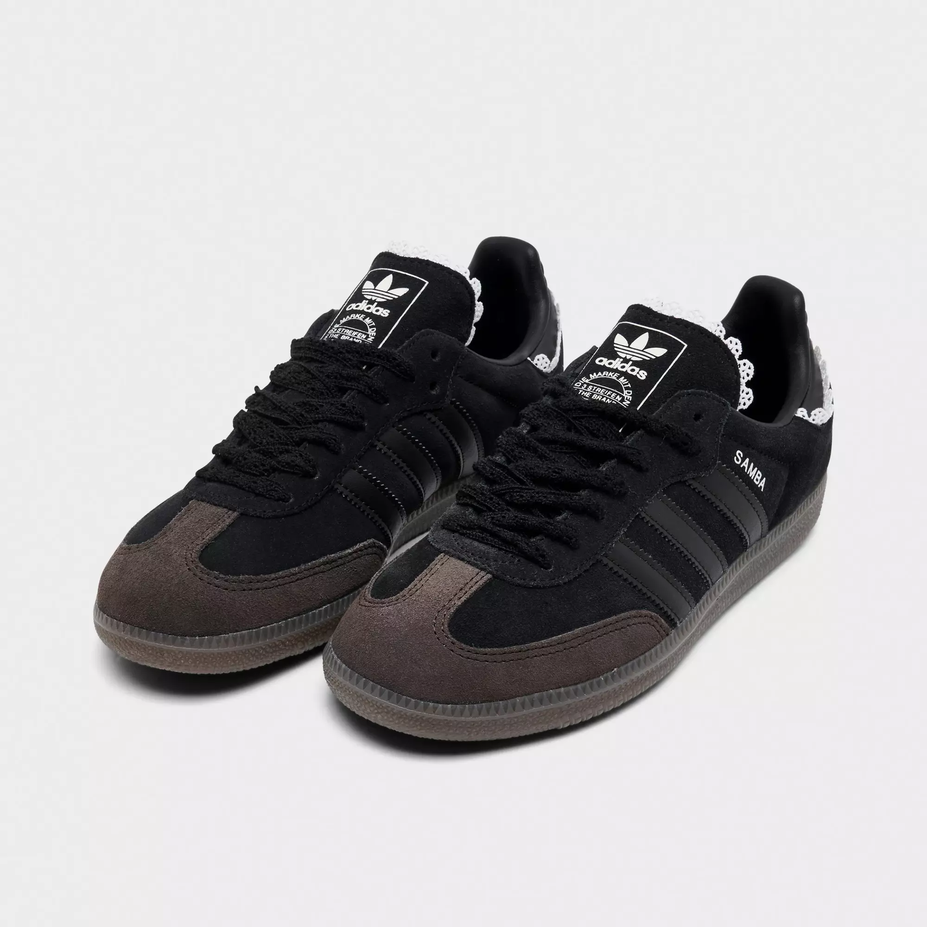 【預訂】ADIDAS SAMBA OG 全黑麂皮LACE邊-WOMEN