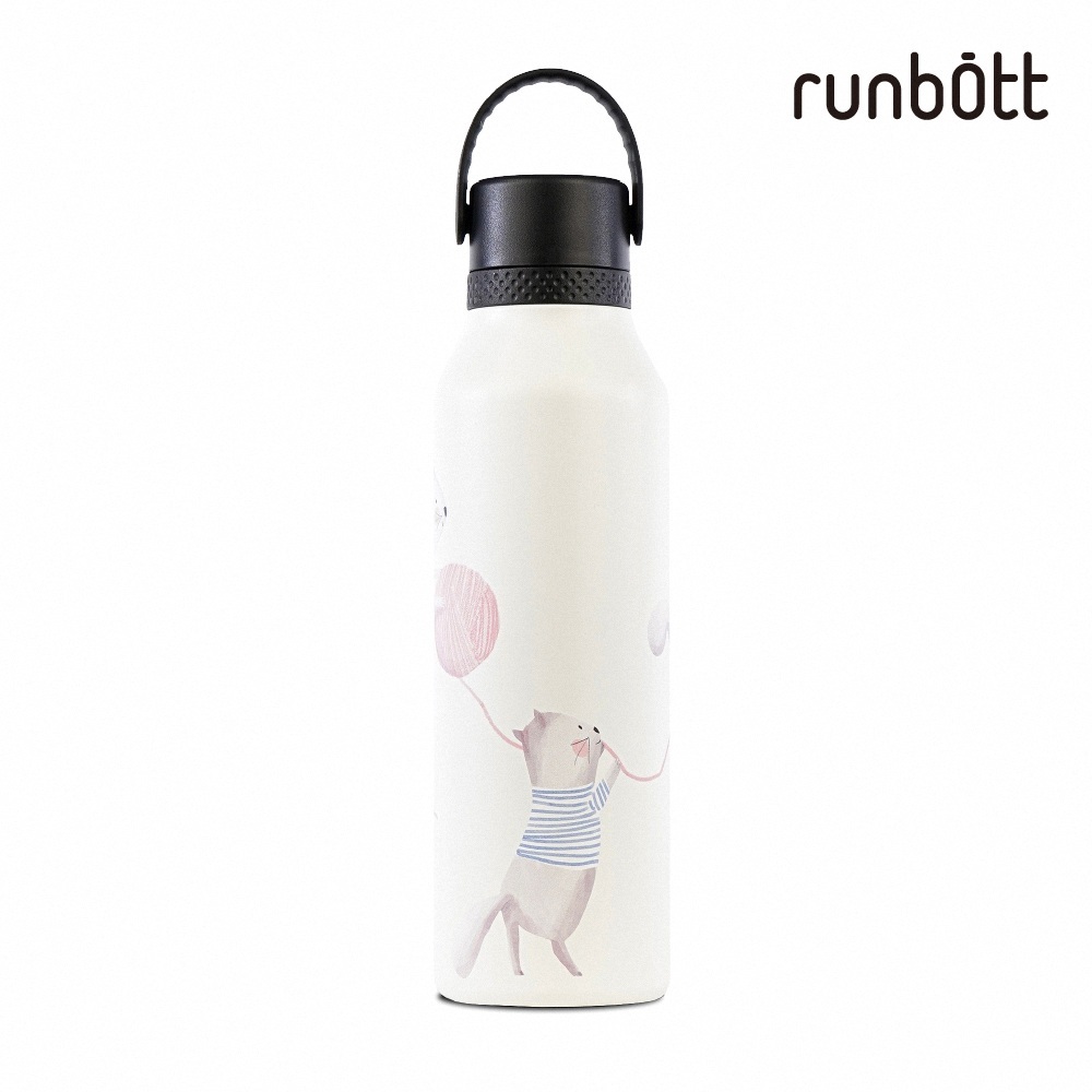 【runbott】Mii 輕量陶瓷保溫瓶600ml_慵懶貓咪