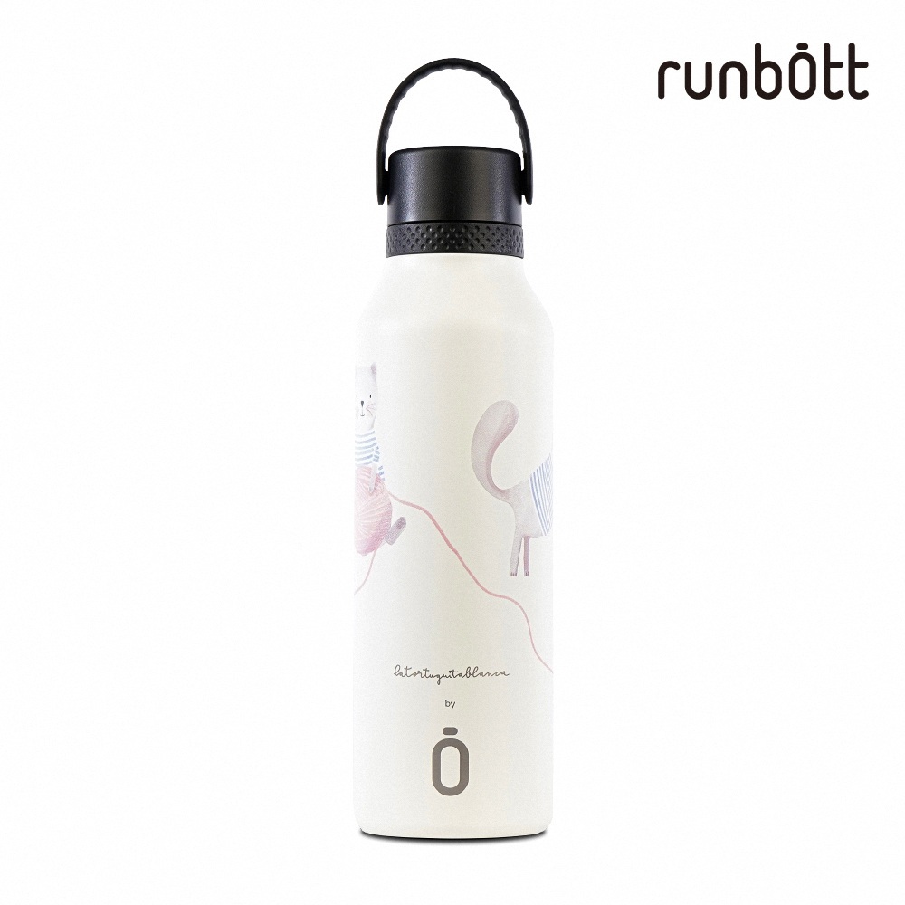 【runbott】Mii 輕量陶瓷保溫瓶600ml_慵懶貓咪