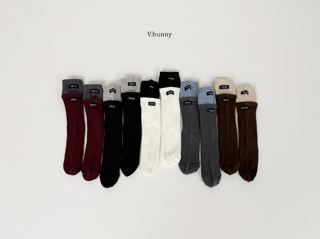 正韓冬Vbunny 撞色拼接襪(一組五入)
