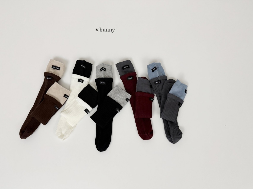 正韓冬Vbunny 撞色拼接襪(一組五入)