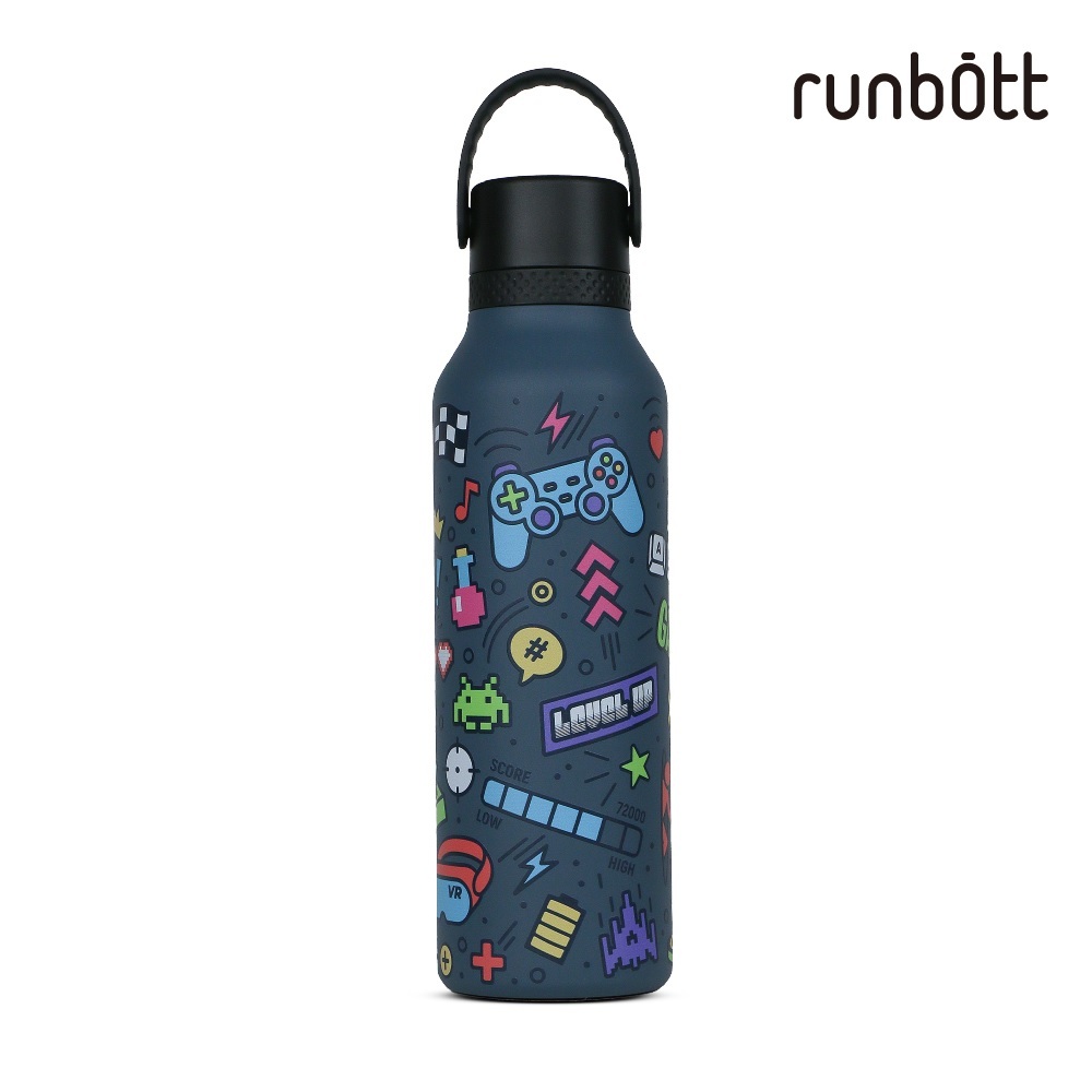 【runbott】Mii 輕量陶瓷保溫瓶600ml_冒險遊戲(深藍)