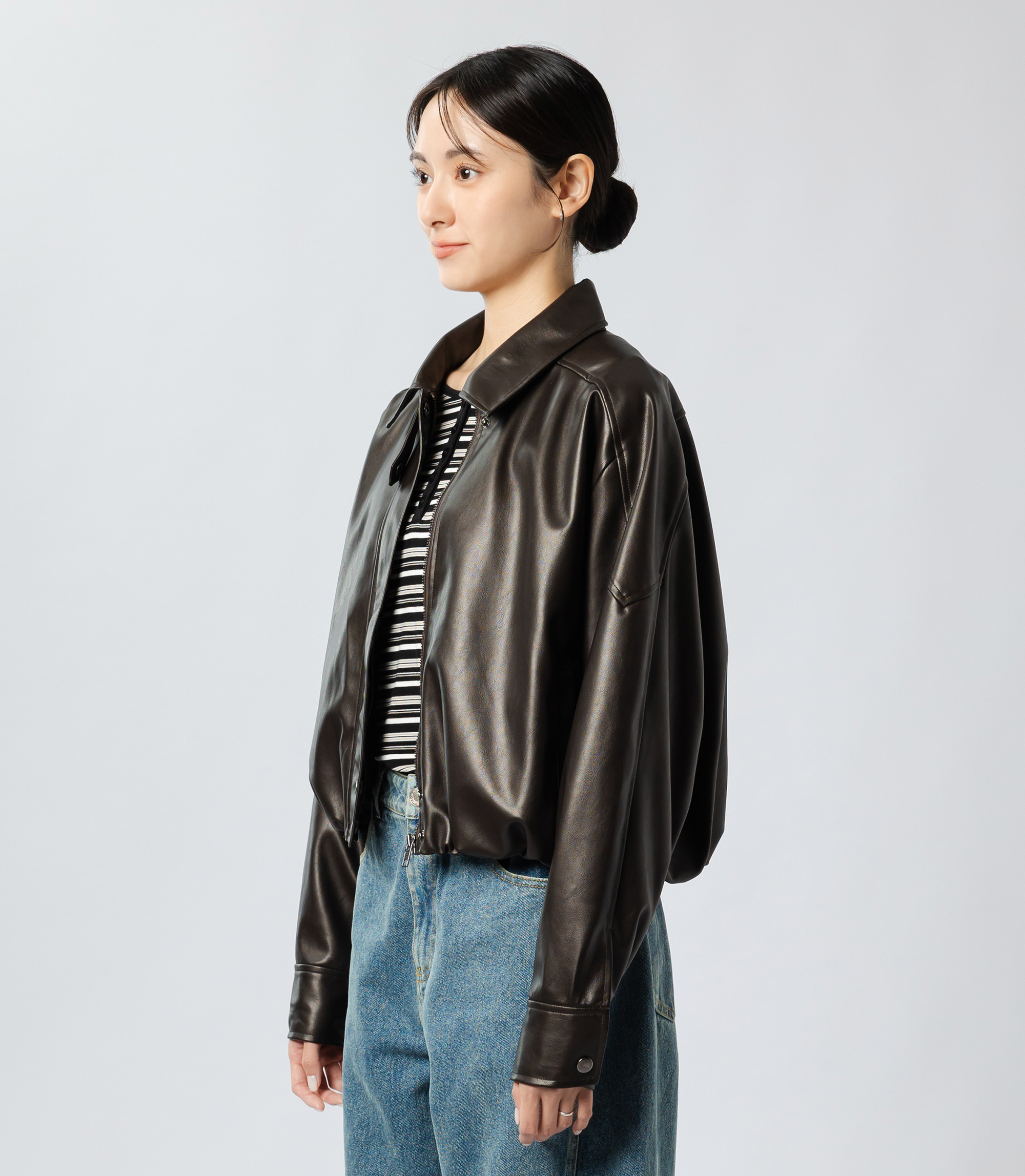 Radiantsphere 女款 復古短版皮革外套