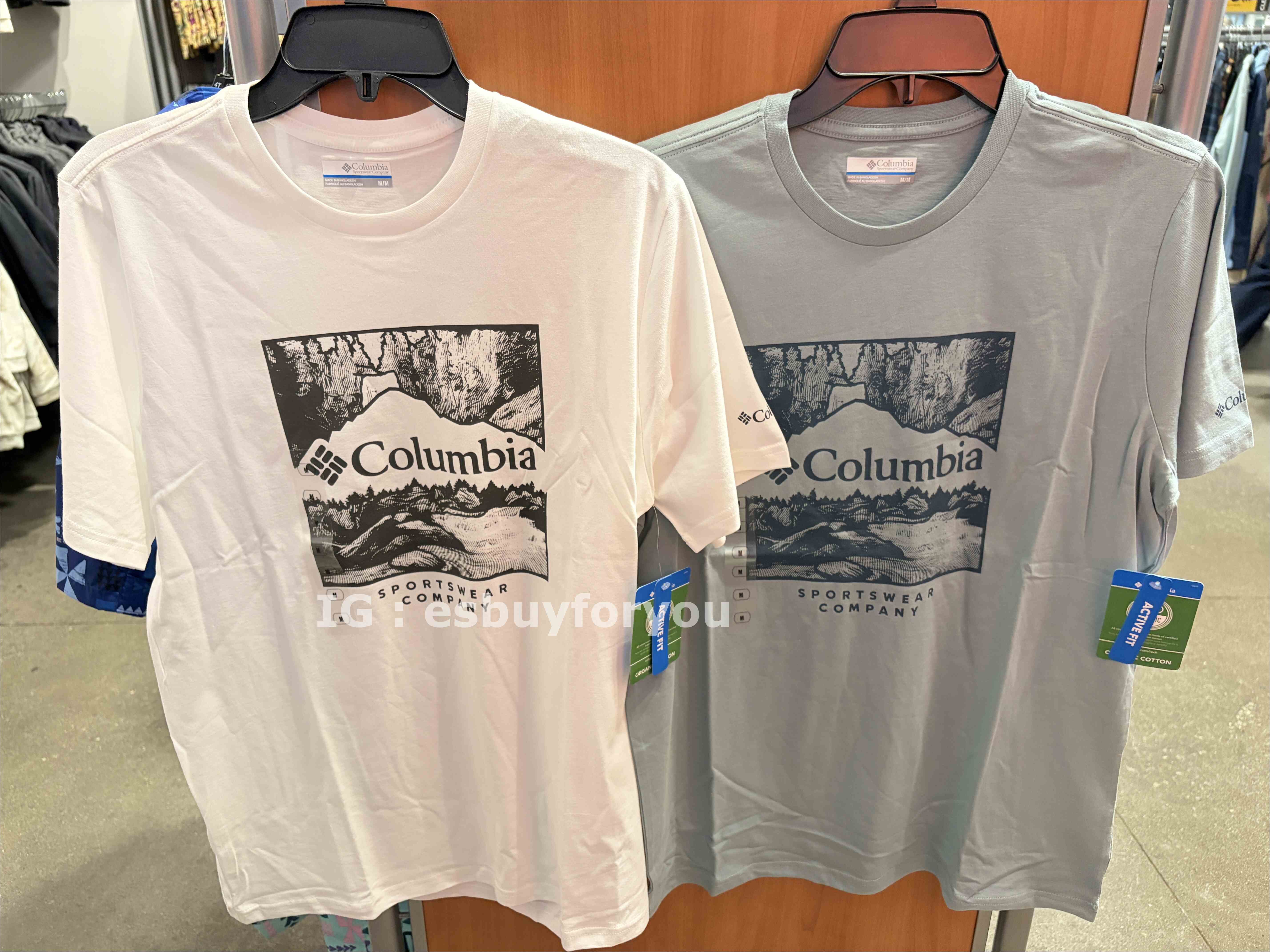Columbia  男大人 有機棉 造型LOGO圖  短TEE (2色)
