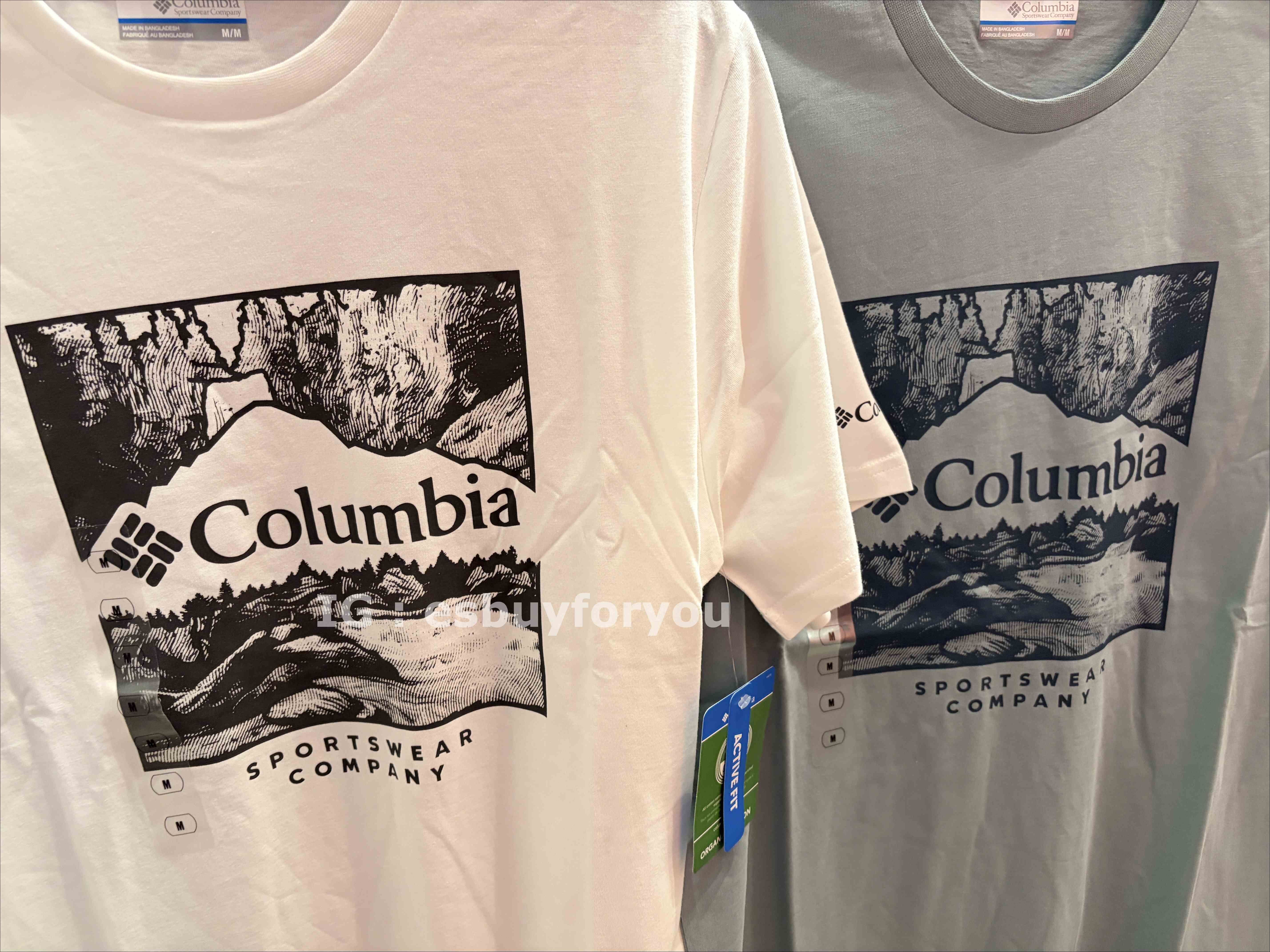 Columbia  男大人 有機棉 造型LOGO圖  短TEE (2色)