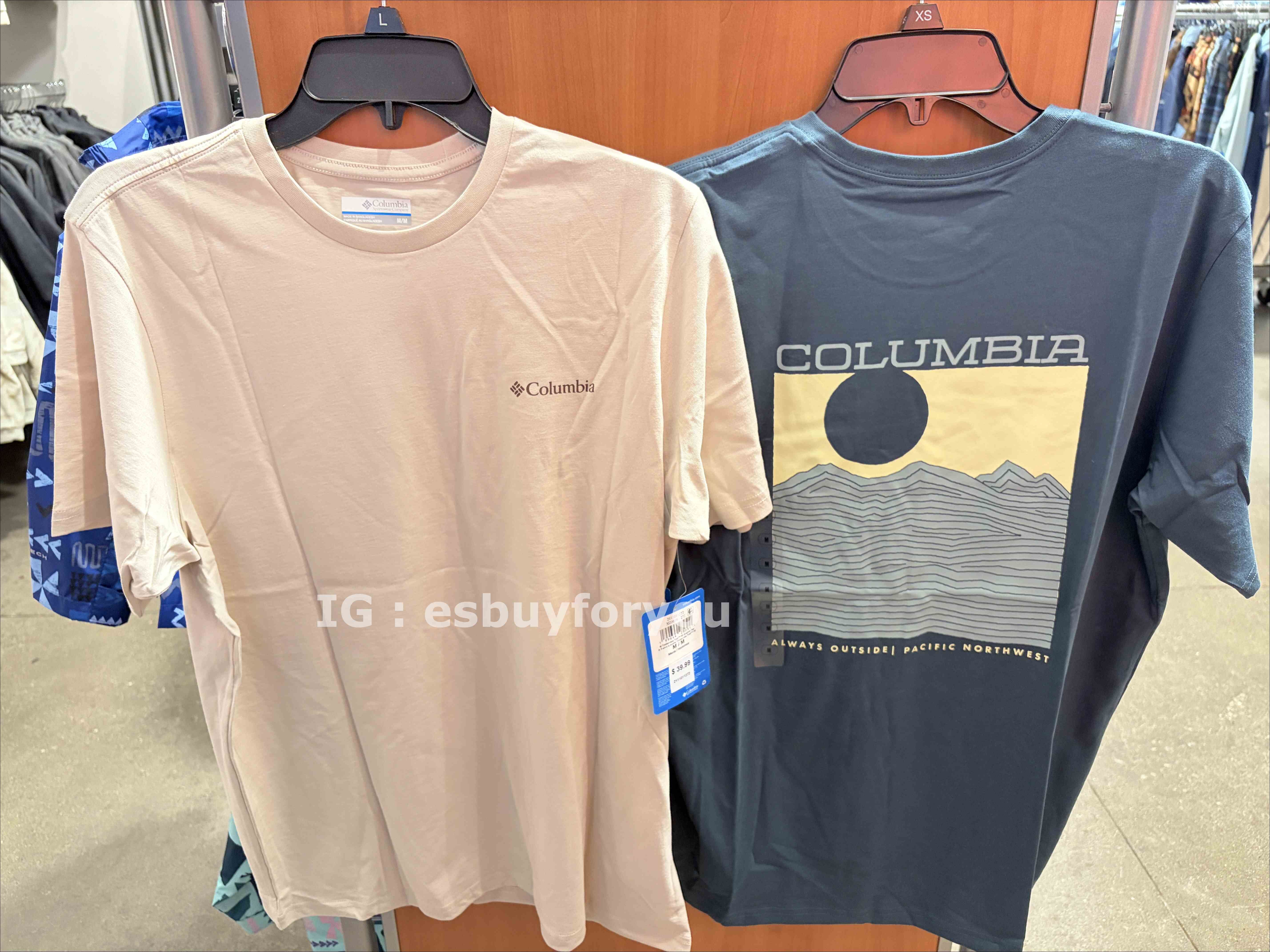 Columbia  男大人 有機棉 風景圖案  短TEE (2色)