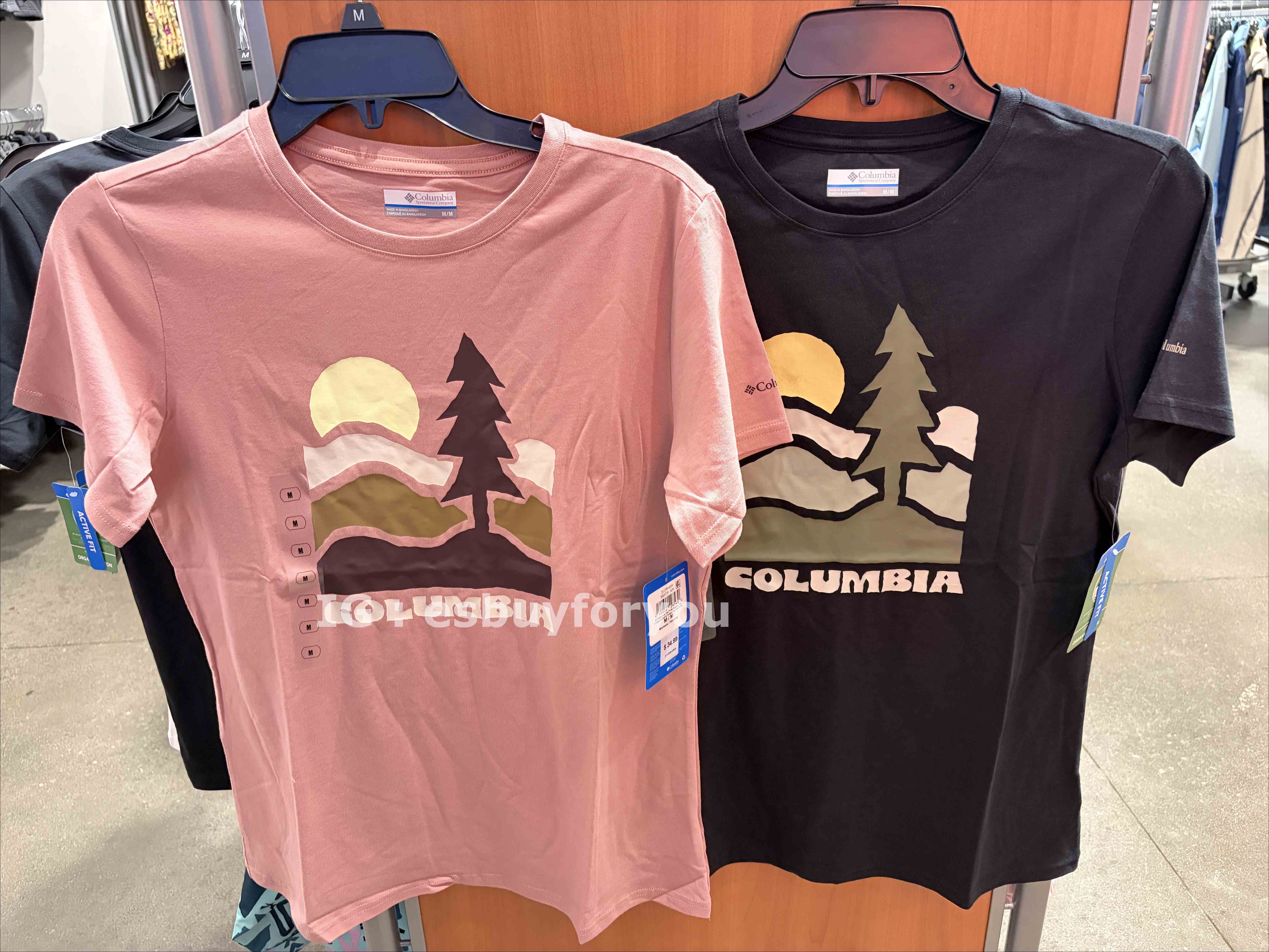 Columbia  女大人 有機棉 造型風景圖案 短TEE (2色)