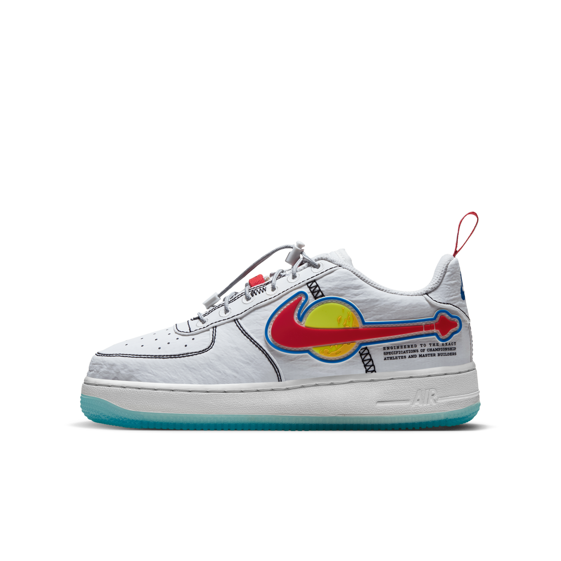 大童鞋 女生尺寸 LEGO X NIKE AIR FORCE 1 GS 'Outer Space' 樂高 聯名 外太空 低筒 休閒鞋【IU2551-100】