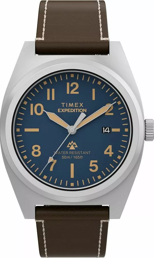萬年鐘錶 - TIMEX 天美時 遠徵系列藍色錶盤皮革錶帶男錶 TW2Y30600 錶徑39MM