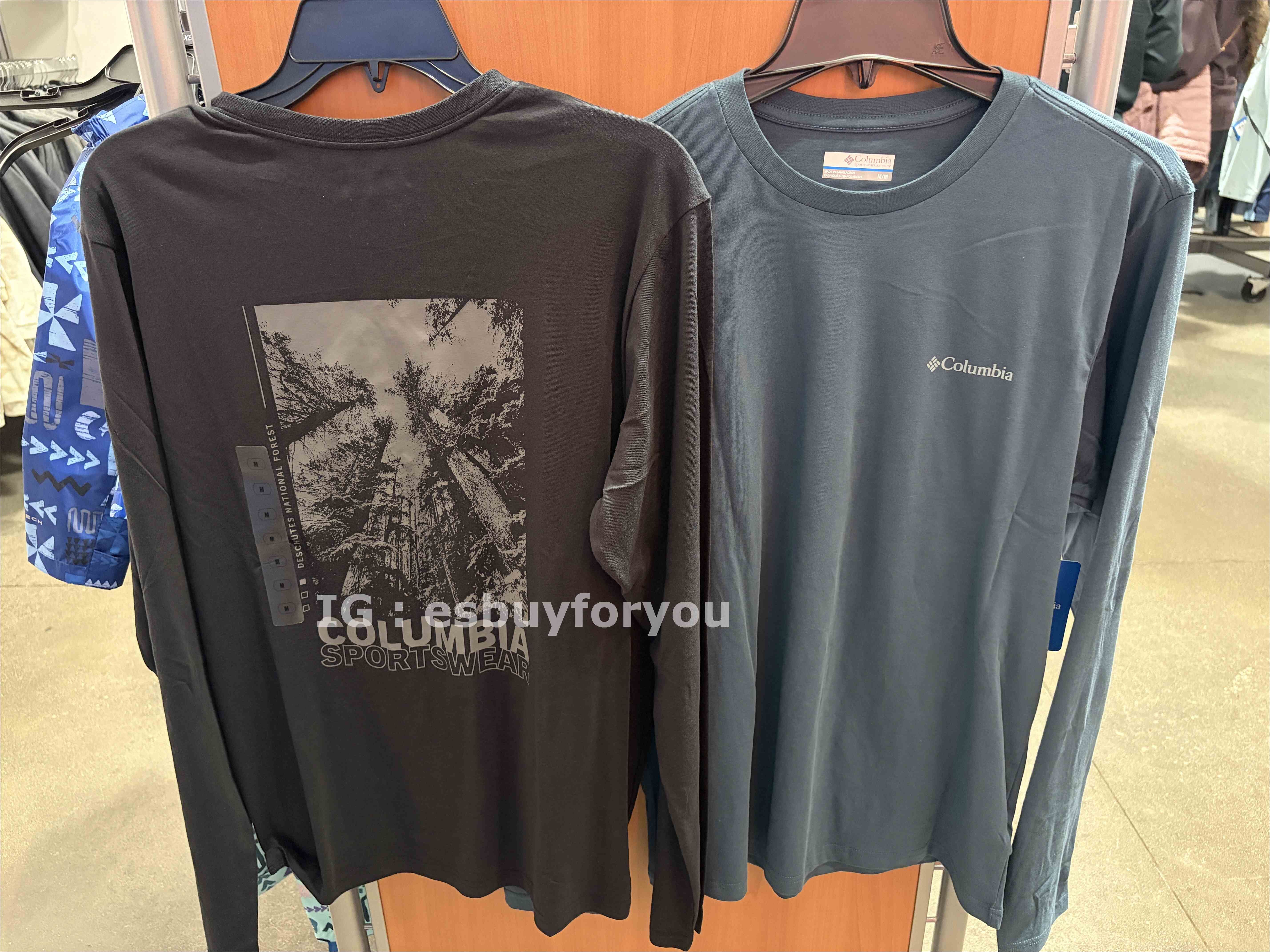 Columbia  男大人 正反造型圖案 長TEE (2色)