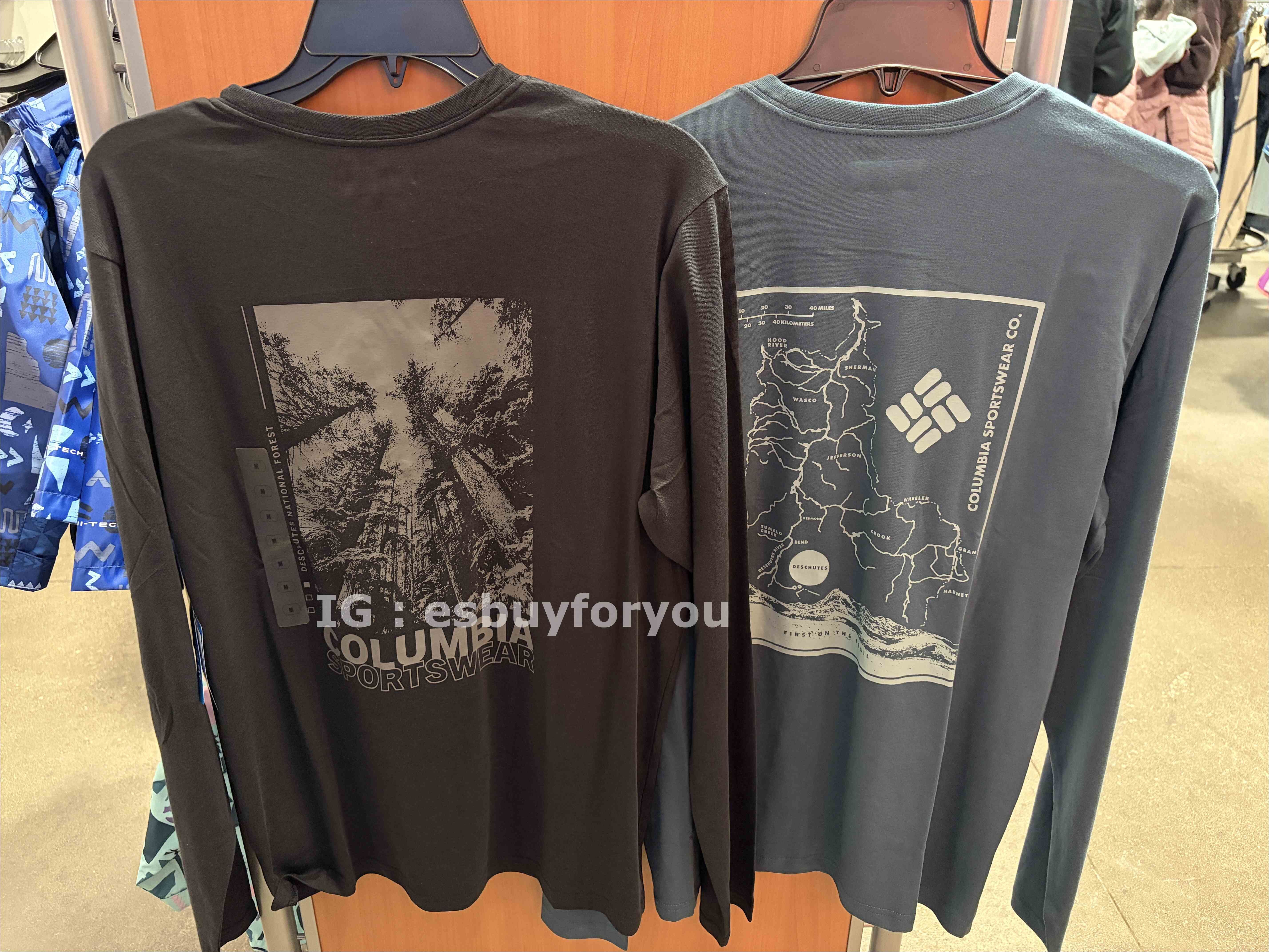 Columbia  男大人 正反造型圖案 長TEE (2色)