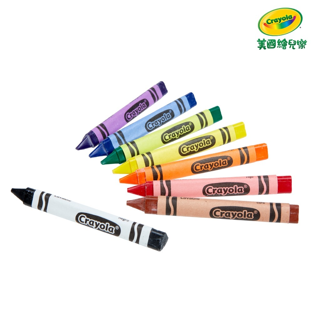 【Crayola 繪兒樂】幼兒可水洗三角筆桿蠟筆8色 (適用年齡：2歲以上)