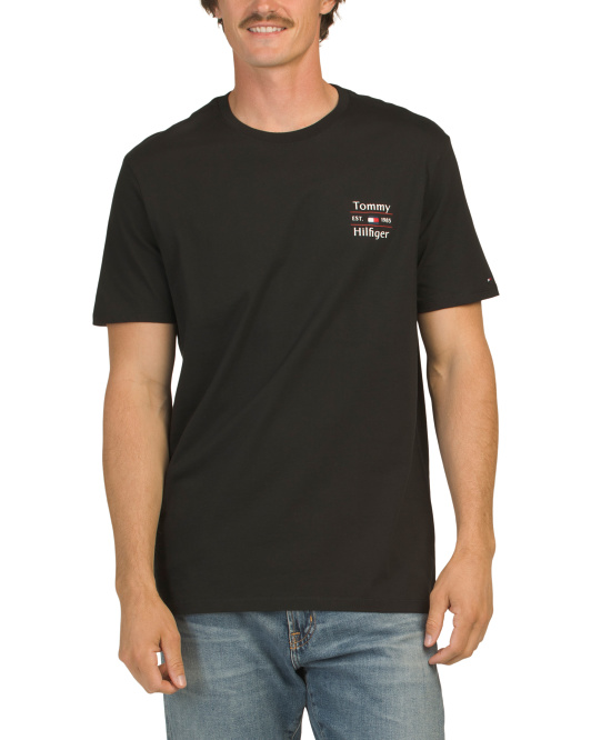 【預購】TOMMY HILFIGER N093002 Stacked 男裝短袖上衣 (黑色)