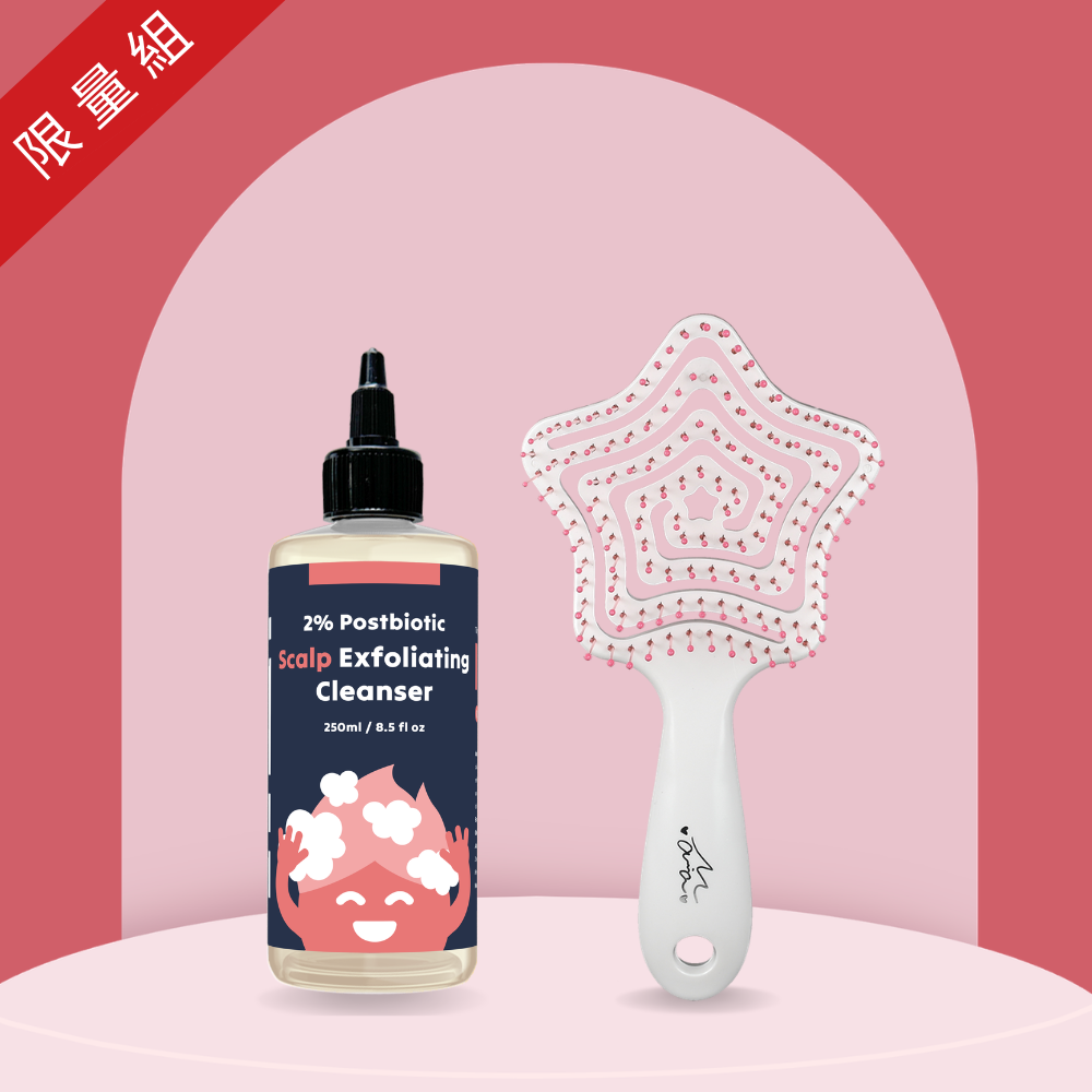 【換季蓬鬆淨化組】ELLO 研舒肌益生菌淨化液＋星星梳(粉白)