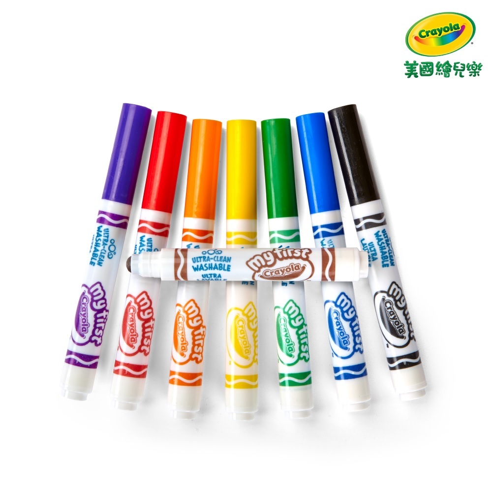 【Crayola 繪兒樂】幼兒可水洗彩色筆8色 (適用年齡：3歲以上)