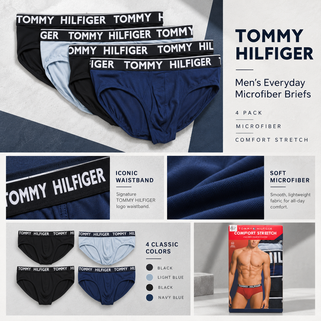 【預購】TOMMY HILFIGER N093005 男裝三角內褲 (4條裝)