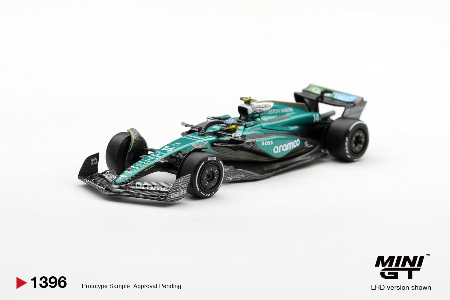 [預訂] Mini GT #1396 馬田Aston Martin AMR24 #14 Fernando Alonso 2024年F1拉斯維加斯大獎賽
