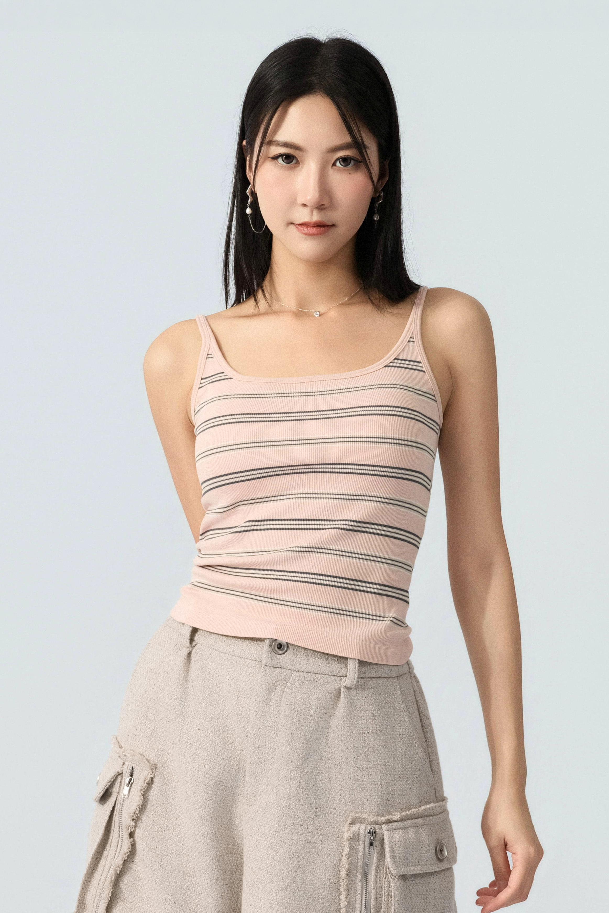 粗幼間羅紋吊帶bra top（預購產品）