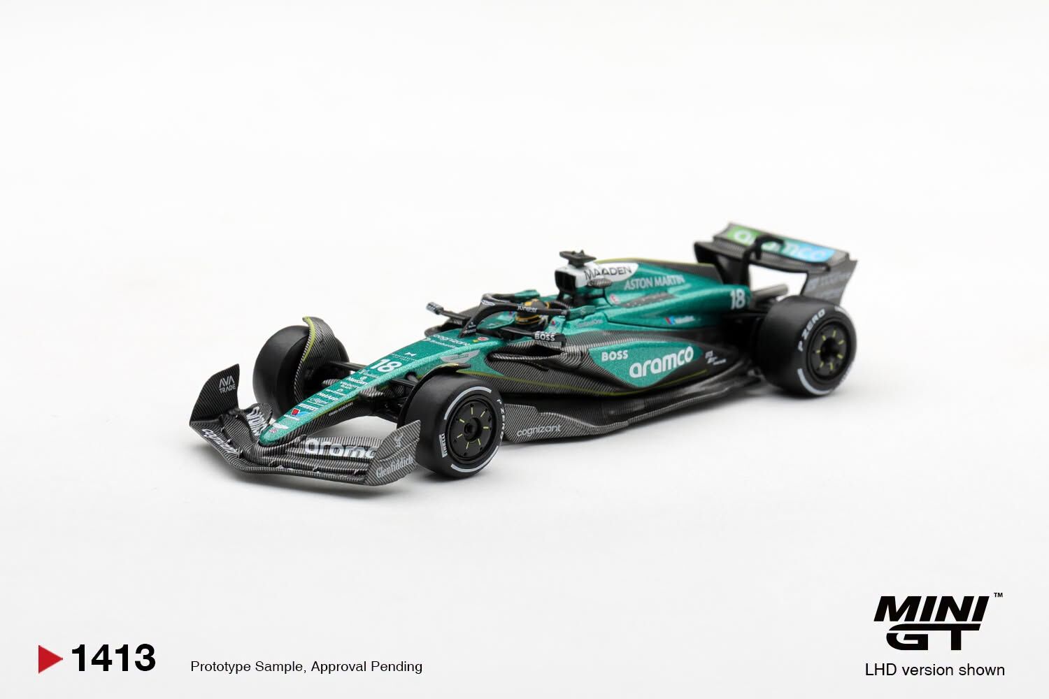 [預訂] Mini GT #1413 馬田Aston Martin AMR24 #18 Lance Stroll 2024年F1拉斯維加斯大獎賽