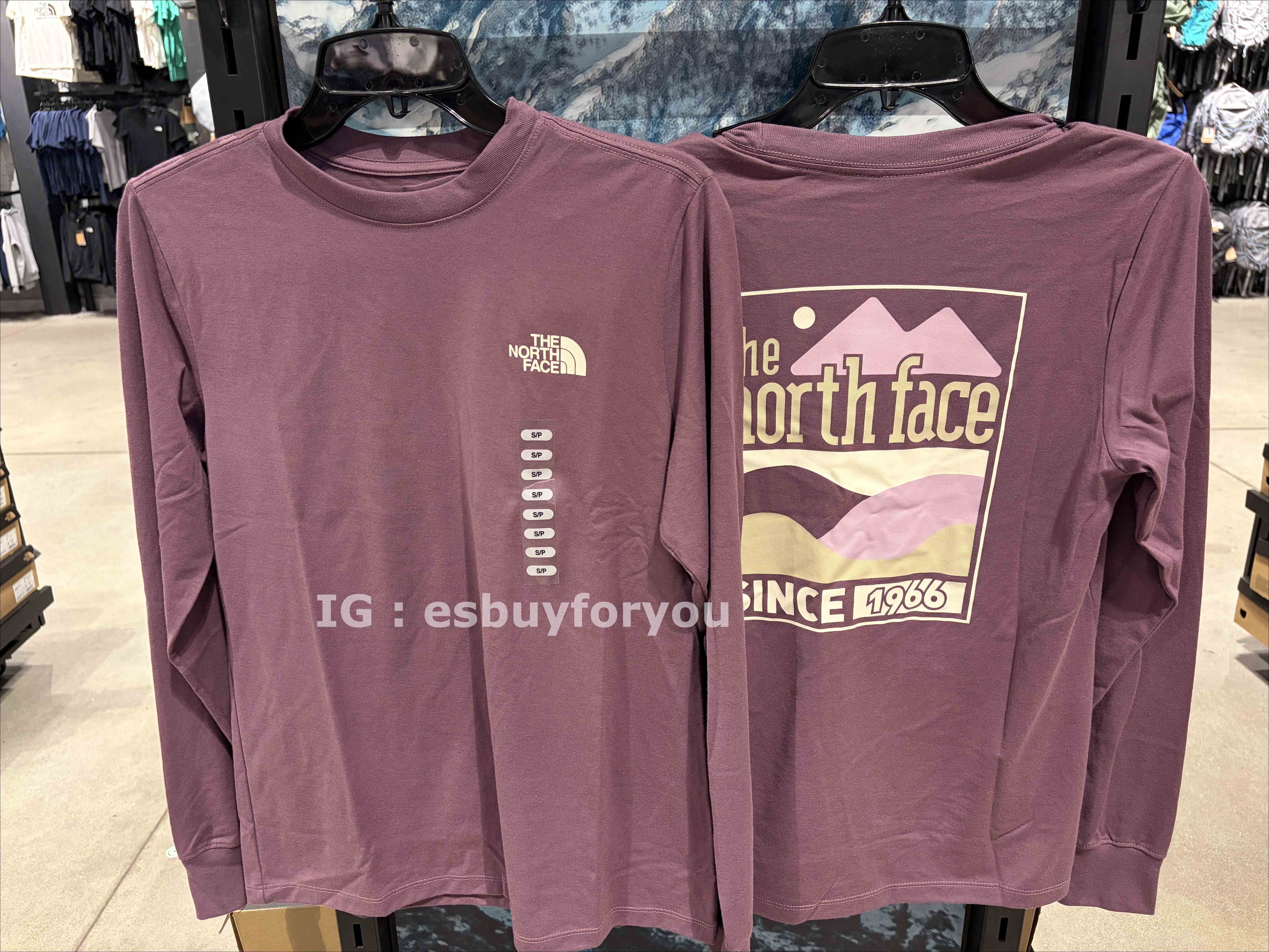 THE NORTH FACE 女大人 造型字樣 正反圖  長TEE (正常版)