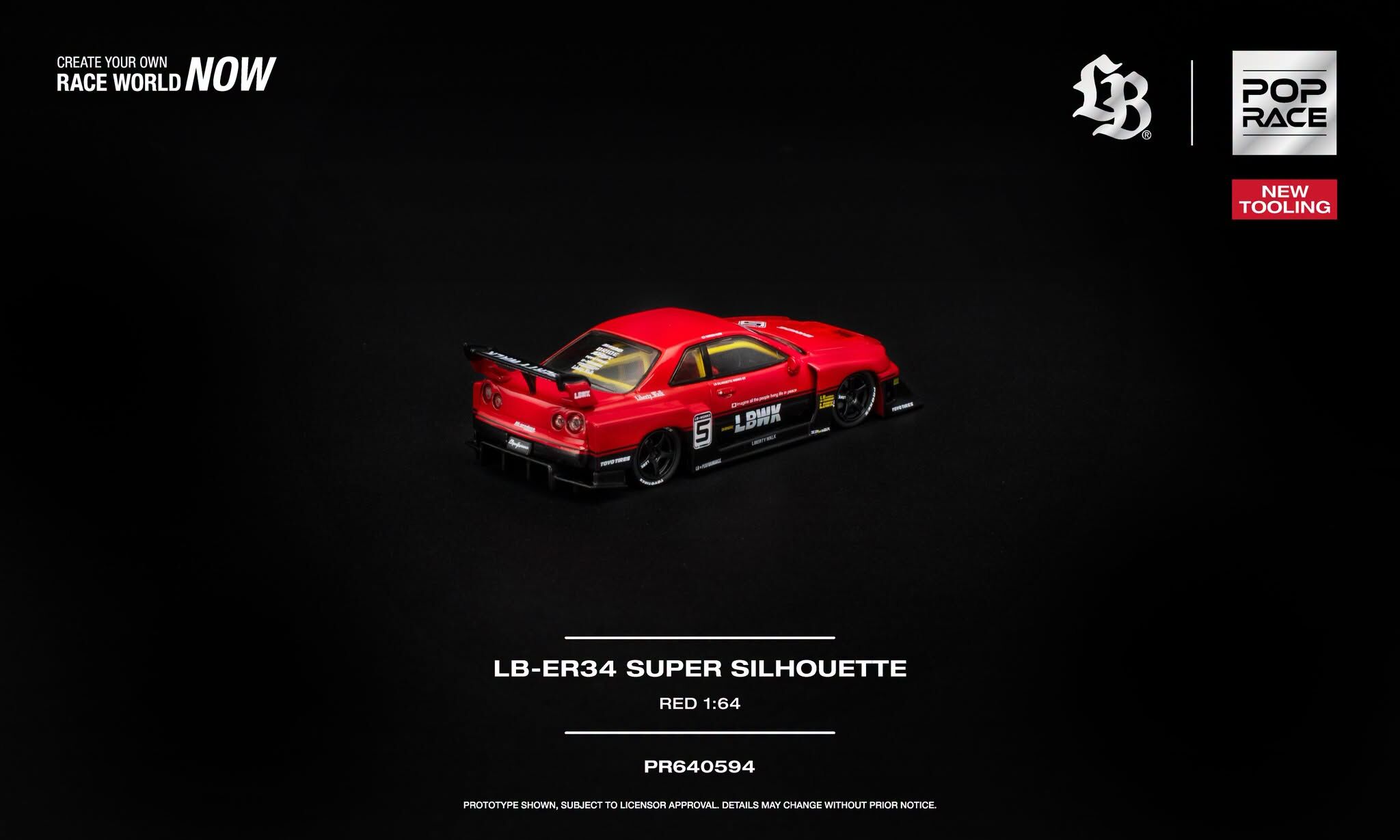 [預訂] POPRACE LB-ER34 SUPER SILHOUETTE 紅色新模具（可開啟前置引擎蓋／精細引擎）