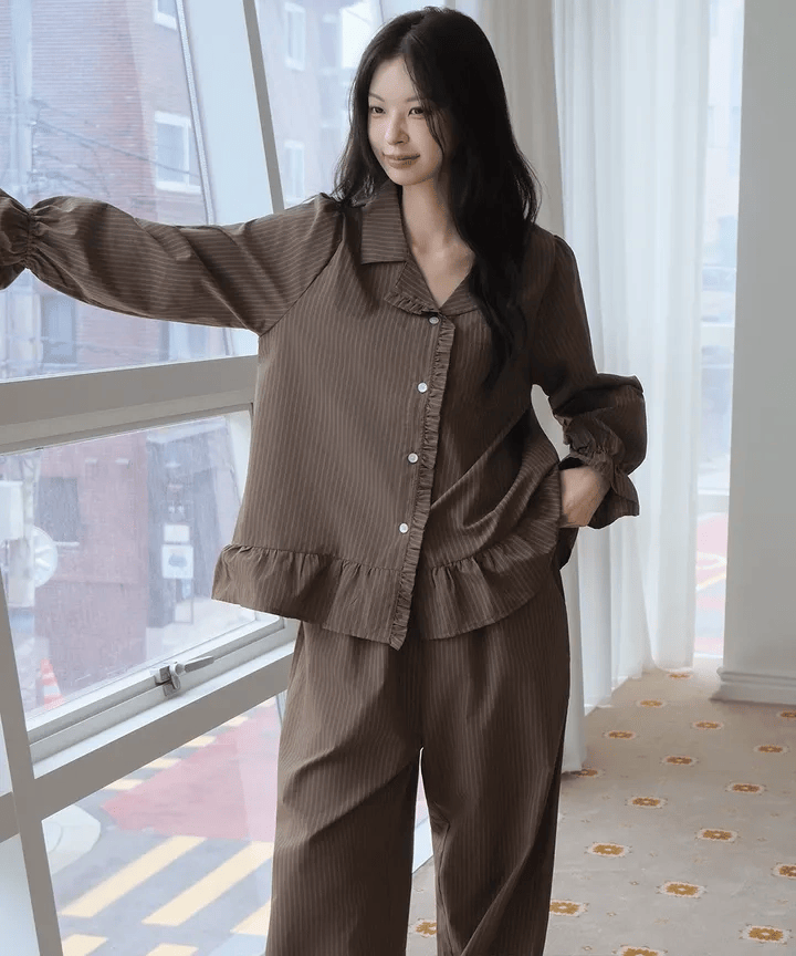 Juuneedu｜[長袖睡衣] Story Stripe Pajama [2 colors]