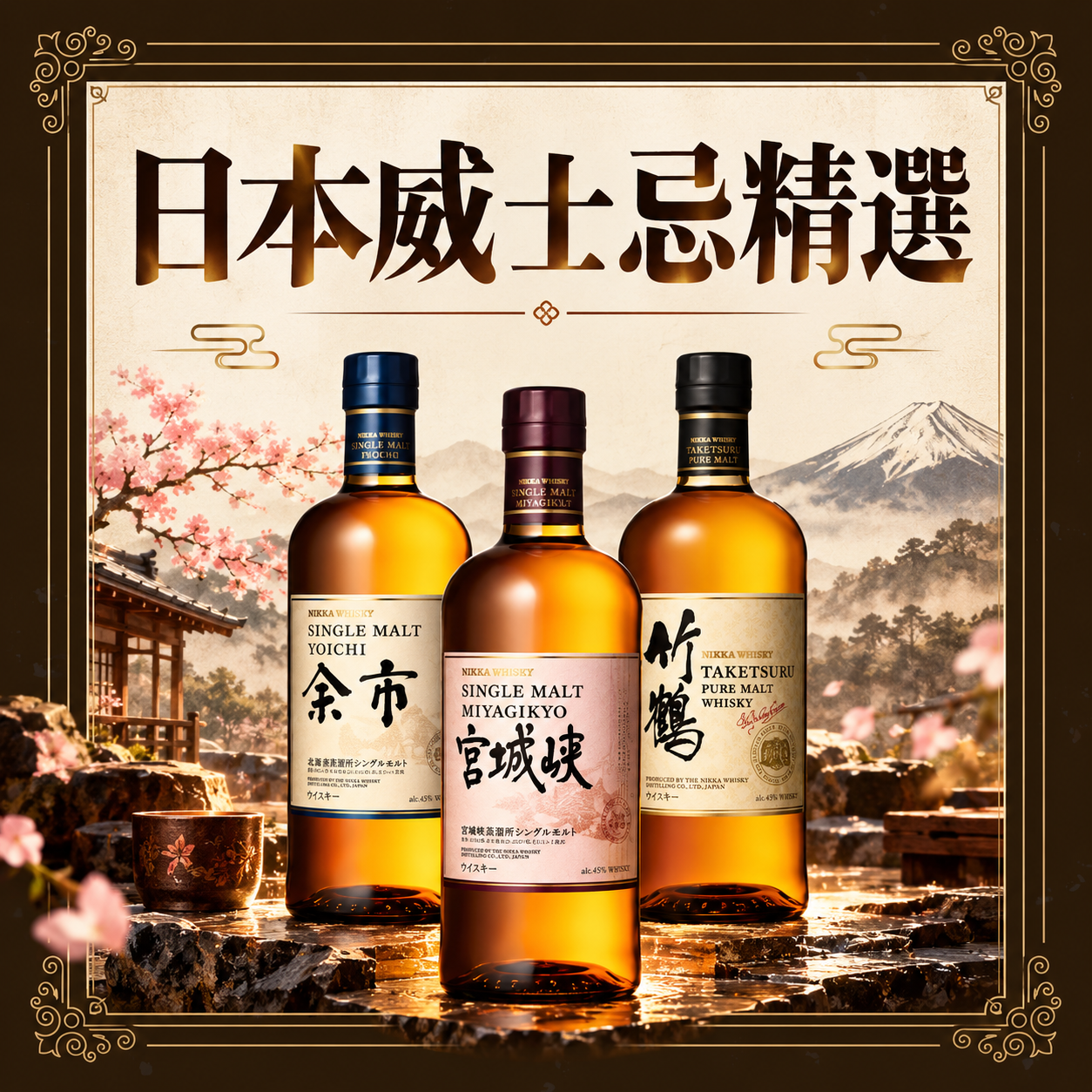 日本威士忌精選 (送 Nikka Whisky Glass) - ZWF38