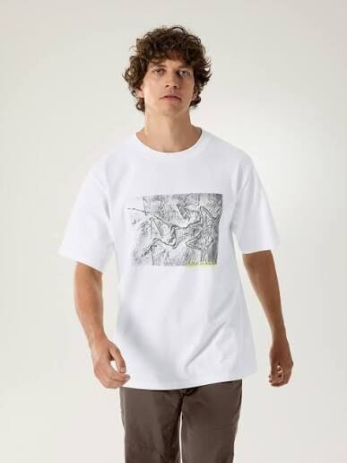 Arcteryx Kragg Cotton Lithographica SS M White Light