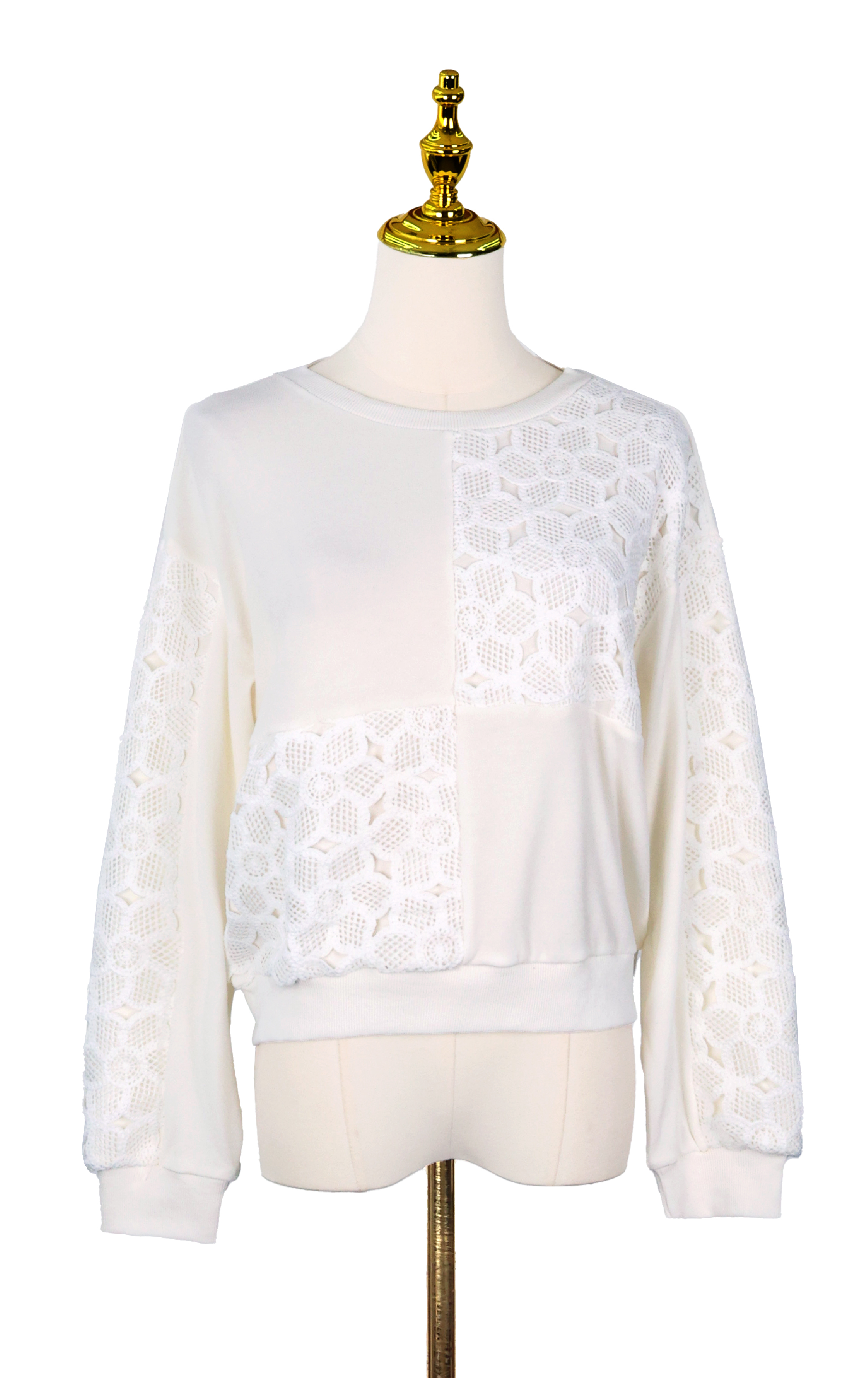 Geometric Cutout Panelled Long Sleeve Top LT0389