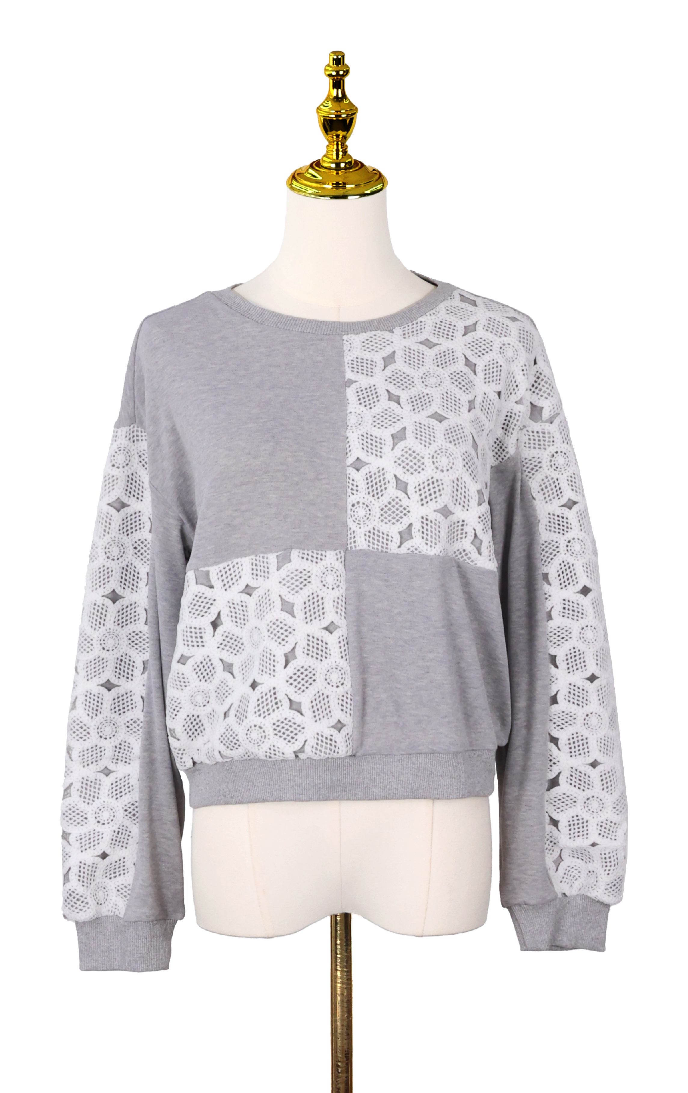 Geometric Cutout Panelled Long Sleeve Top LT0389
