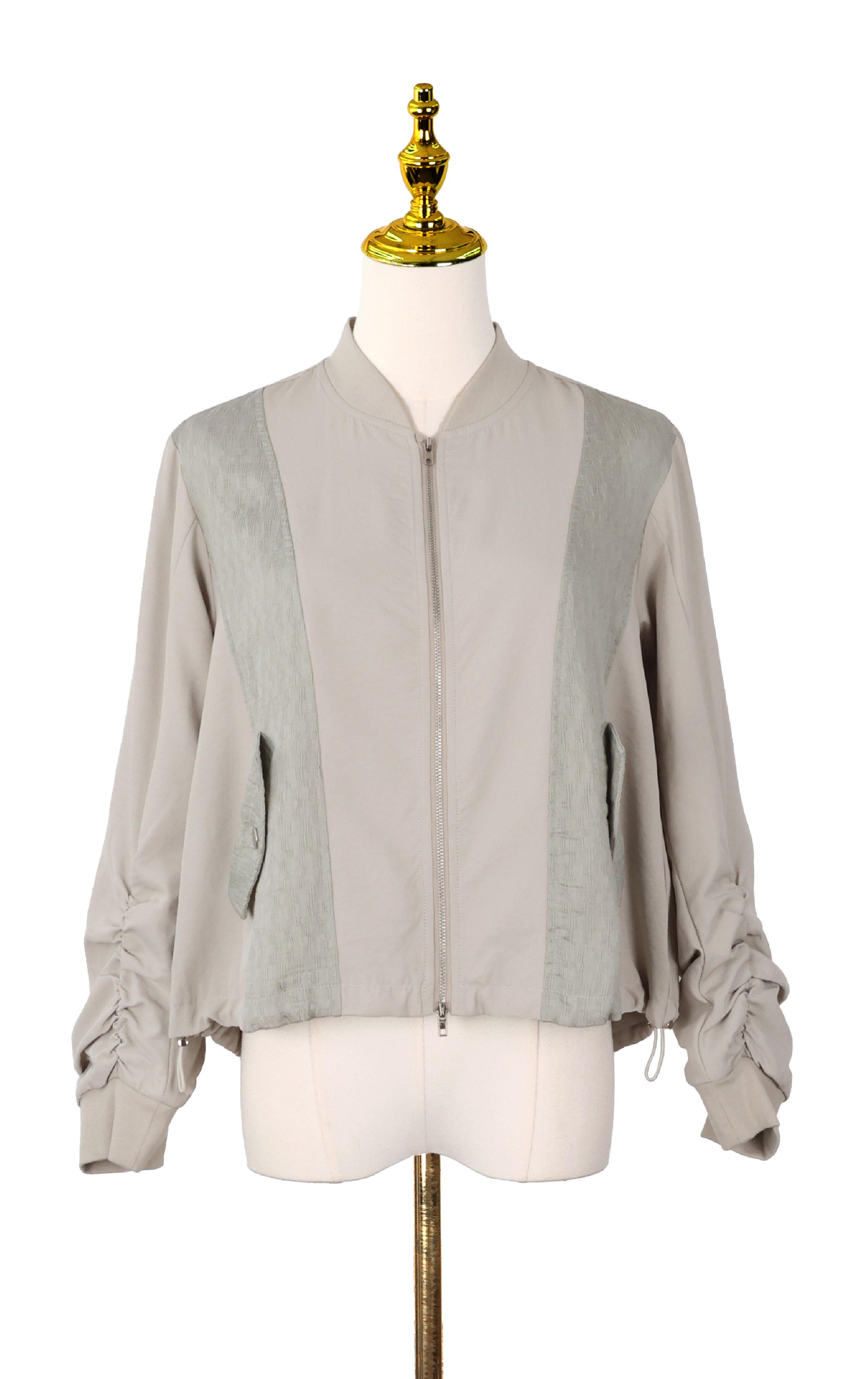 Premium Color-Block Ruched Jacket JK0213