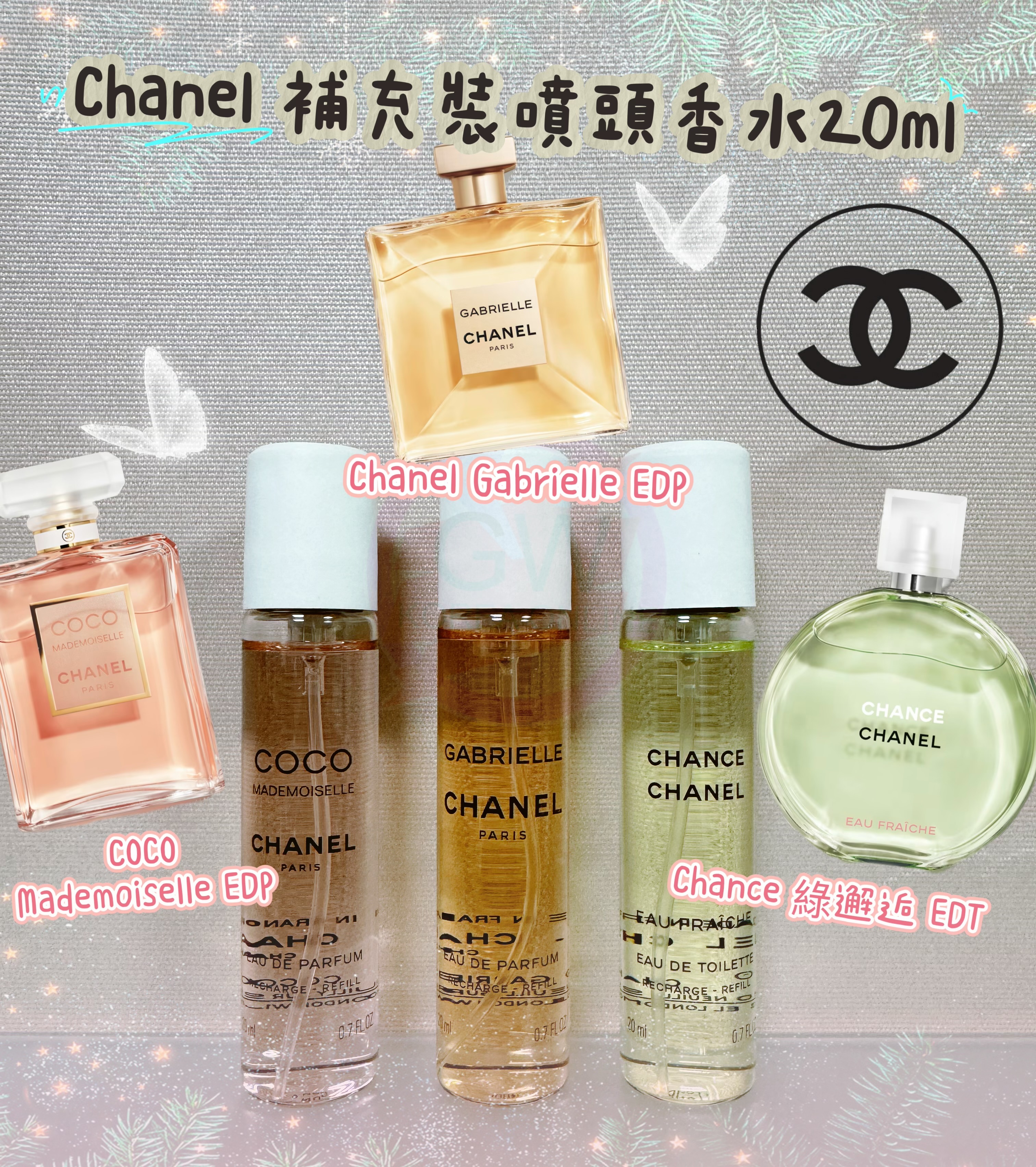 Chanel 補充裝噴頭香水20ml**3支起$240/支
