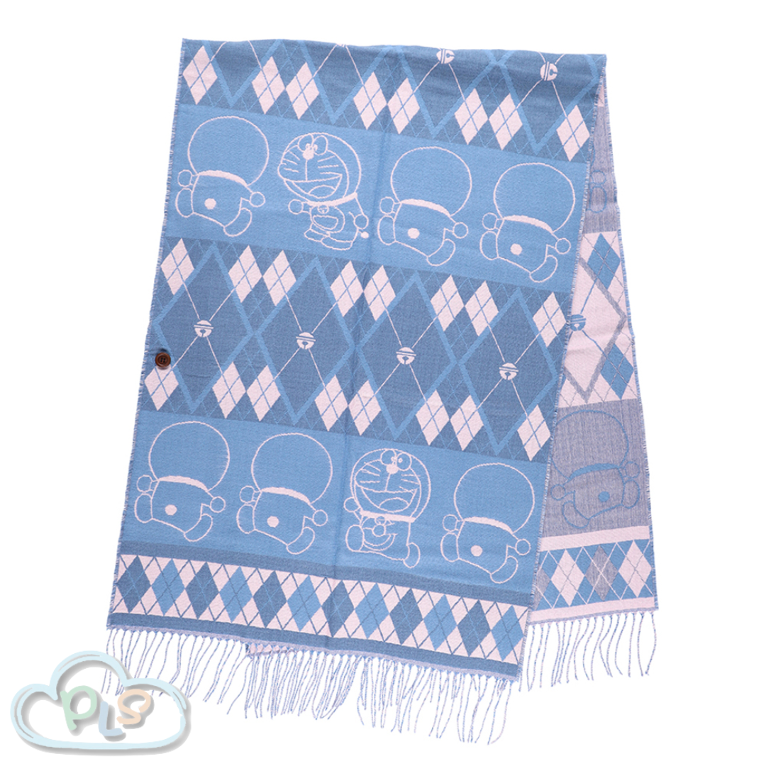 Diamond-Patterned Shawl With Wooden Buttons Doraemon Future Department Store Limited Edition  #40221-1