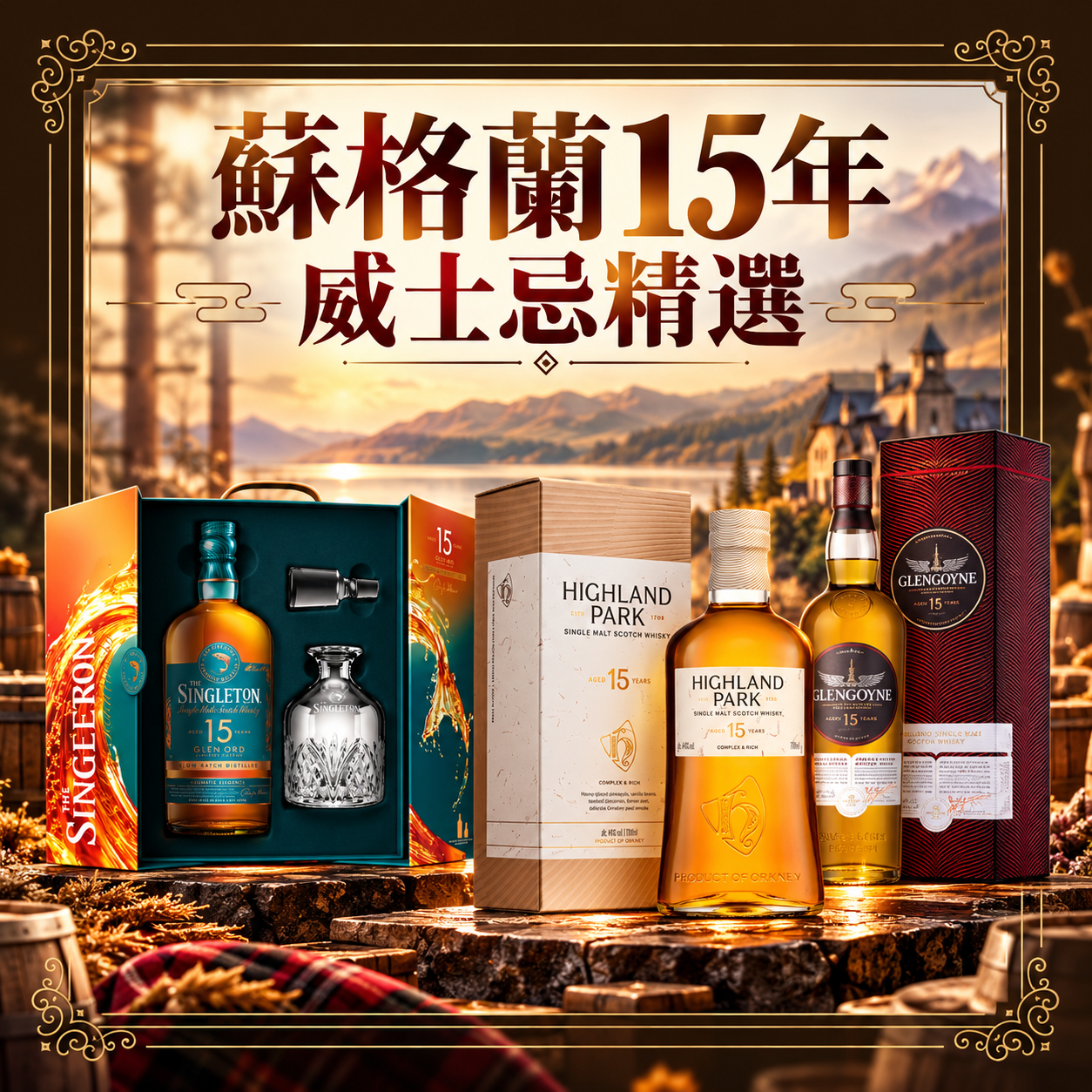 蘇格蘭15年威士忌精選 (送 Singleton Clink Glasses) - ZWF40