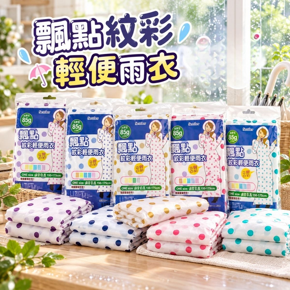 【10件組】飄點紋彩輕便雨衣｜一次性雨衣 成人雨衣 加厚型 連帽雨衣 男女適穿 顏色隨機【輕鬆購五金百貨】