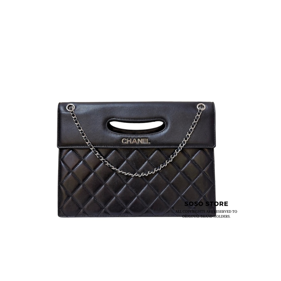 Chanel Delivery Cutout Handle Bag - Black / SHW