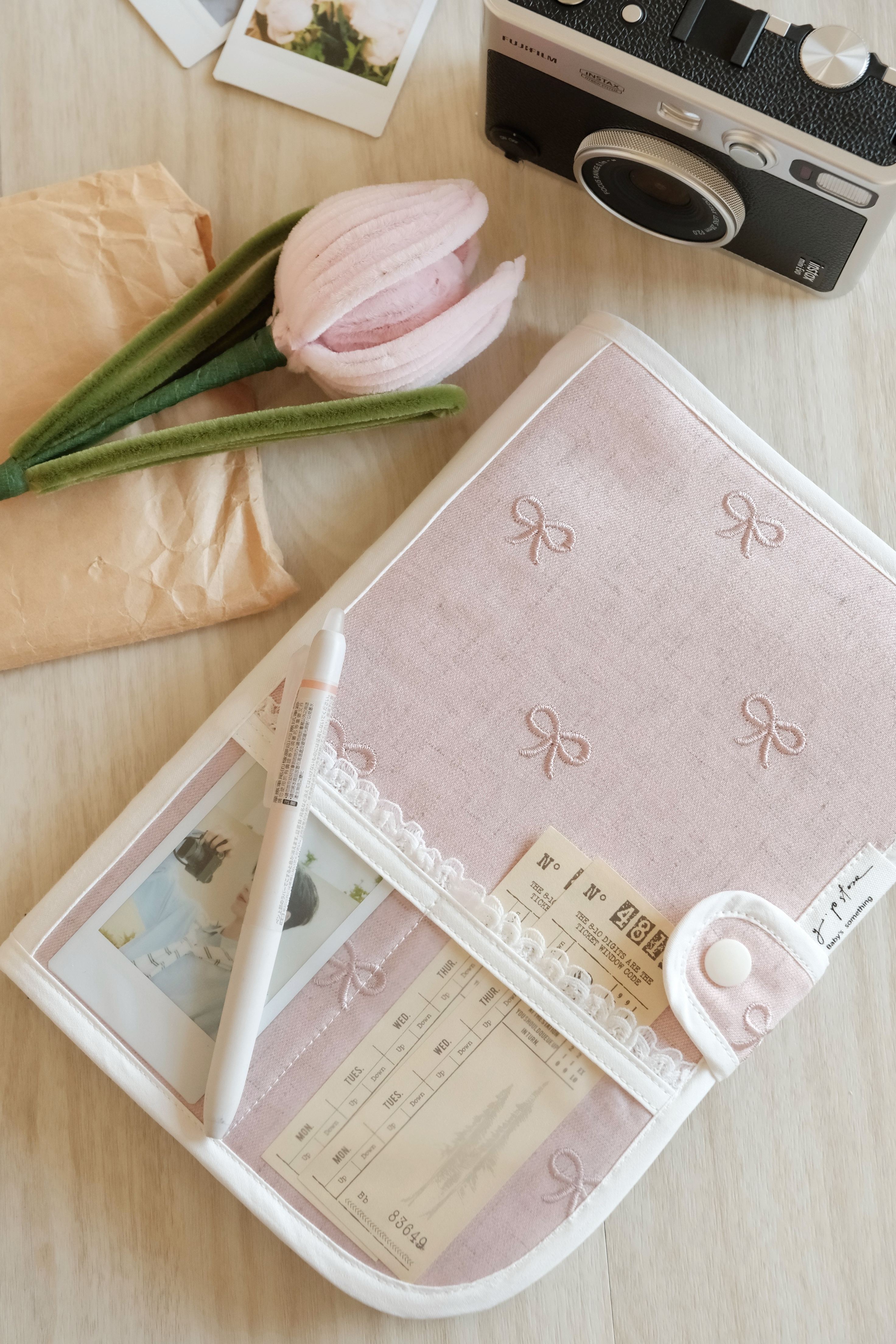 Hi Y.P store-微日子手冊衣-粉霧蝴蝶結