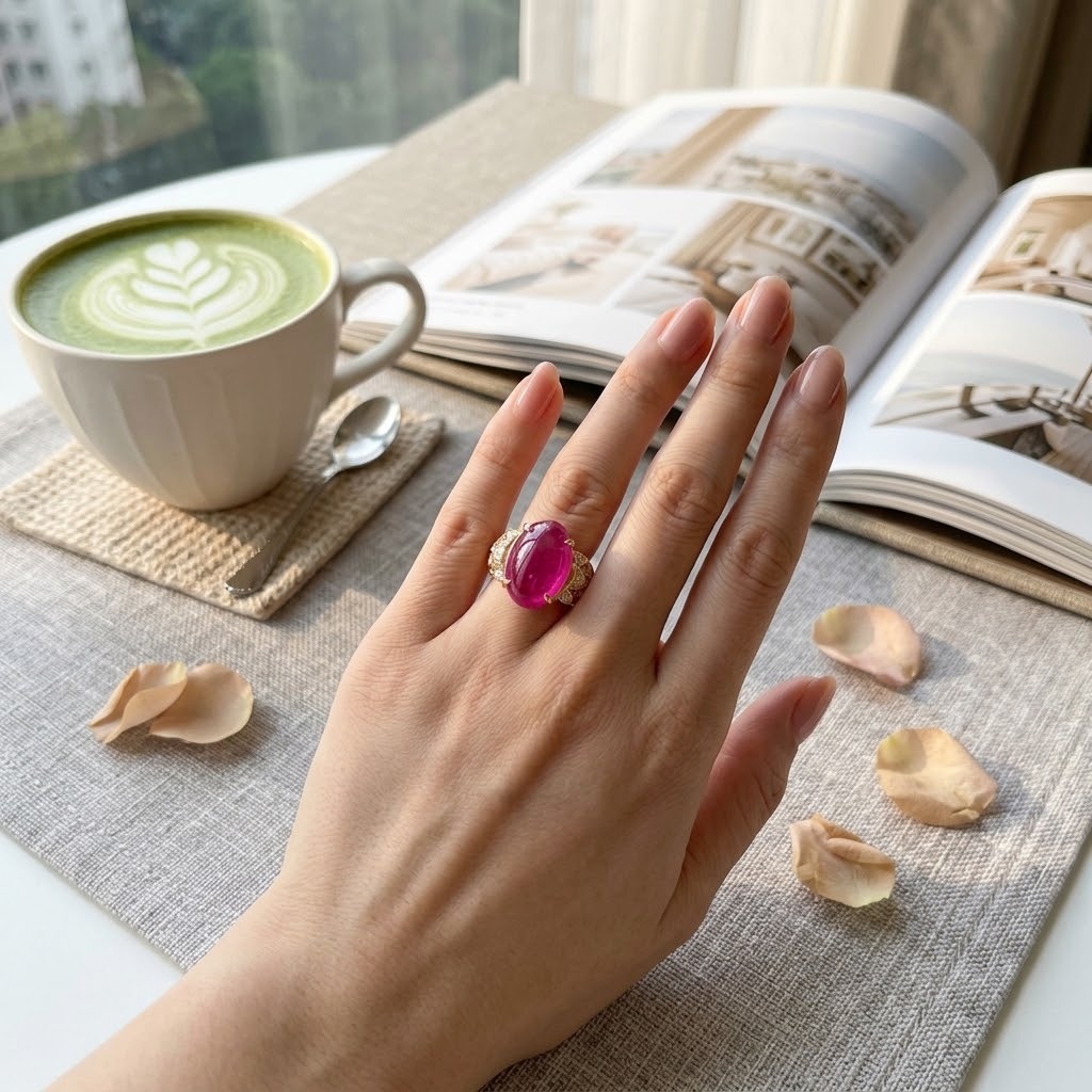 18K Rose Gold 8.75ct Ruby and Diamond Ring