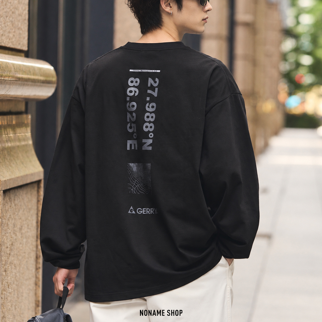 GERRY 日線別注 座標 地形圖 印花 長袖 三色 (男款)