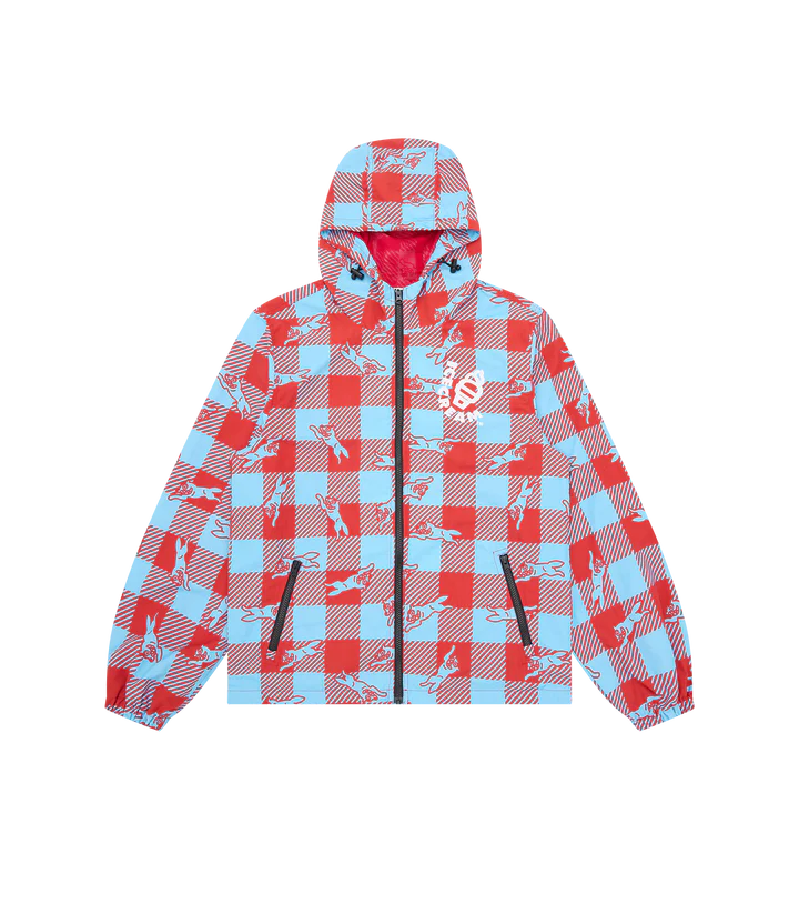 CHECKER RUNNING DOG HOODED WINDBREAKER
